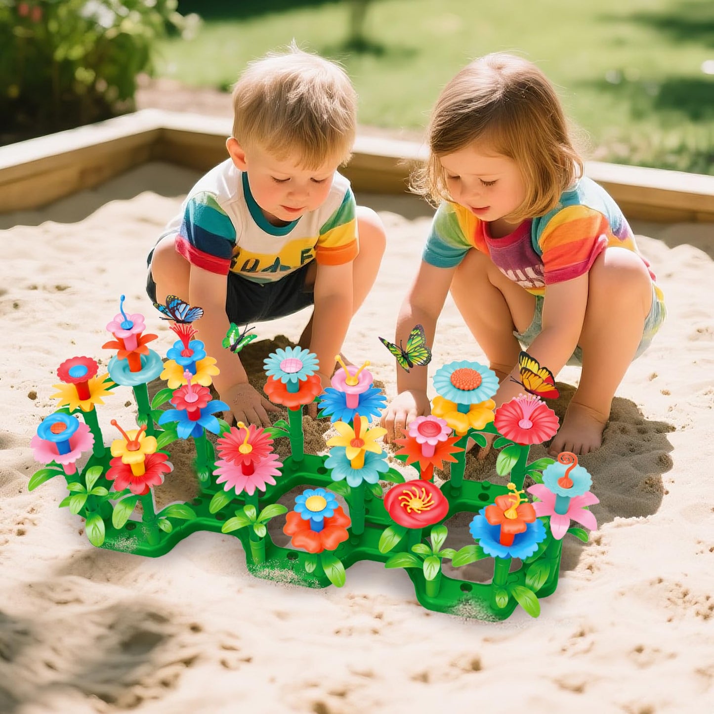 SpringFlower Flower Garden Building Kit for Girls 3-7 — 148pcs STEM Toy with Storage Case