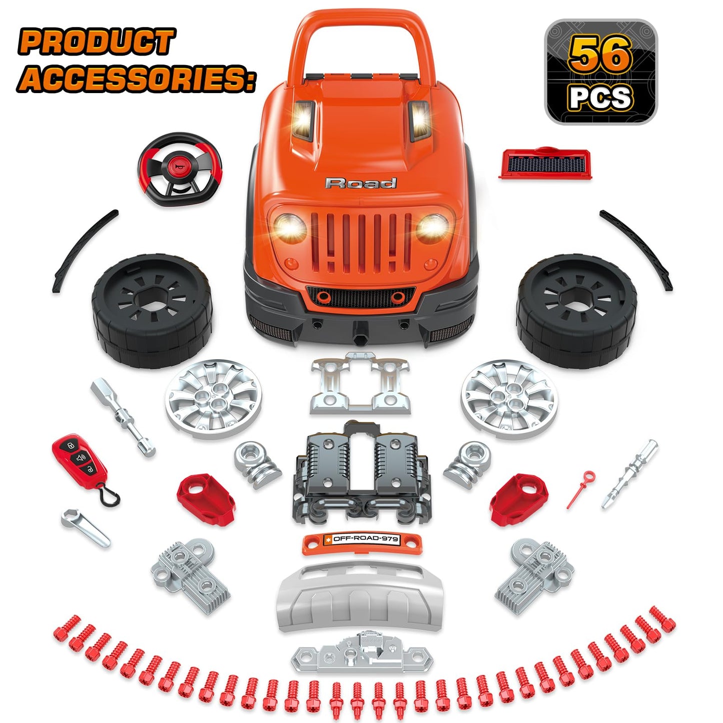 SpringFlower Large Truck Engine Toys for Kids 3-8 | Realistic Mechanic Repair Set