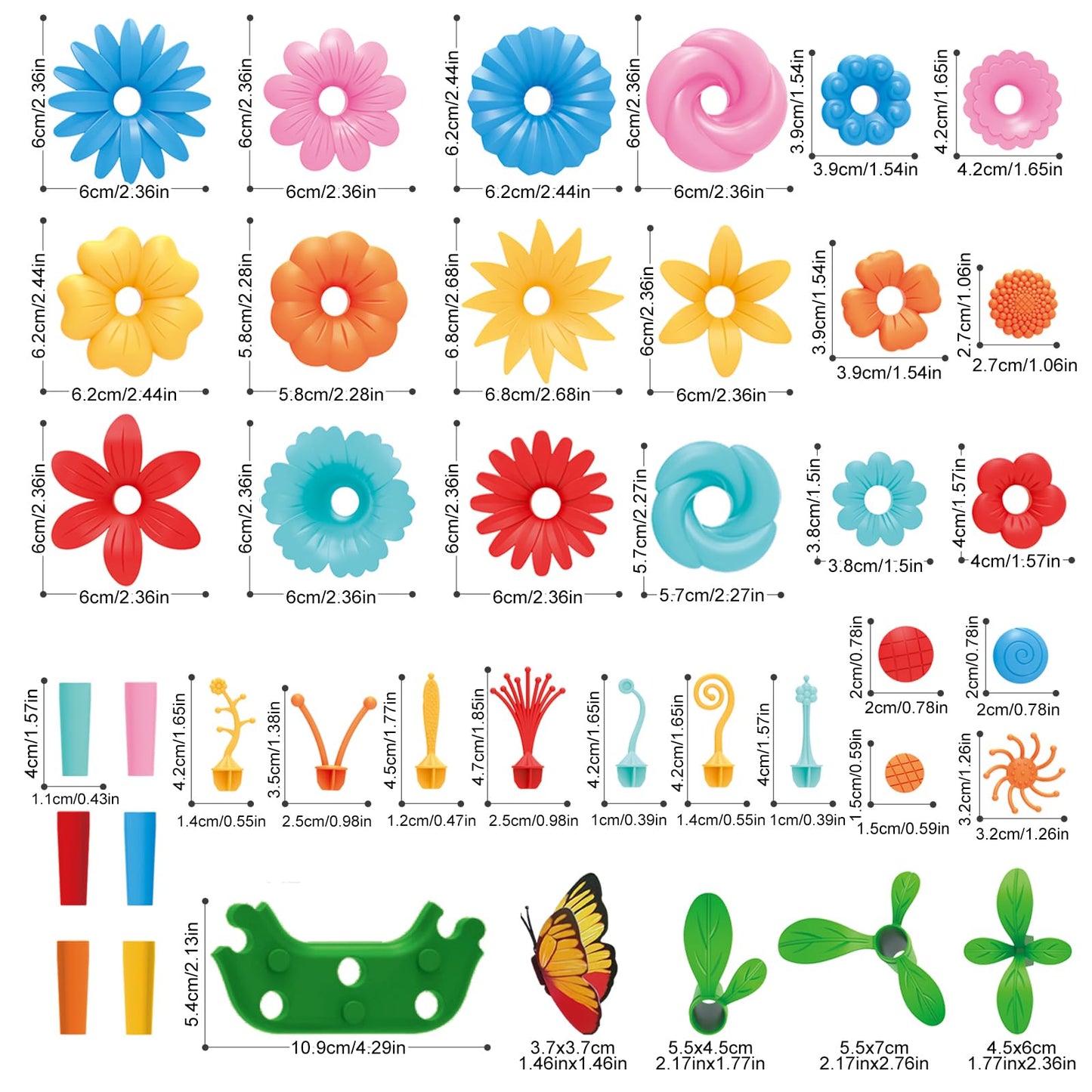 SpringFlower Flower Garden Building Kit for Girls 3-7 — 148pcs STEM Toy with Storage Case