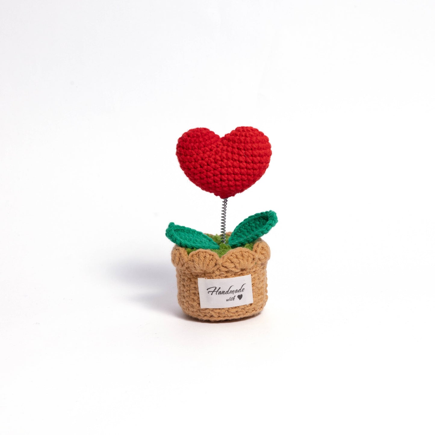 Cozy Crochet Heart Rose Plant – Handmade Amigurumi Gift for Loved Ones