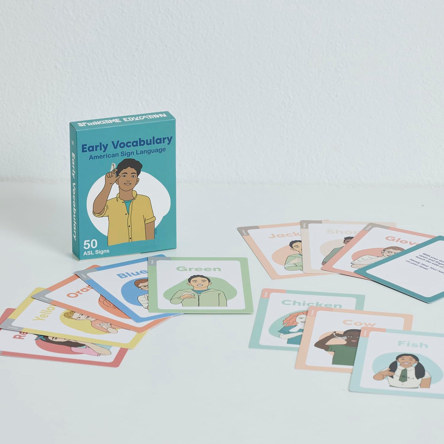 Springtime Education ASL Flash Cards - 200 Beginner American Sign Language Cards