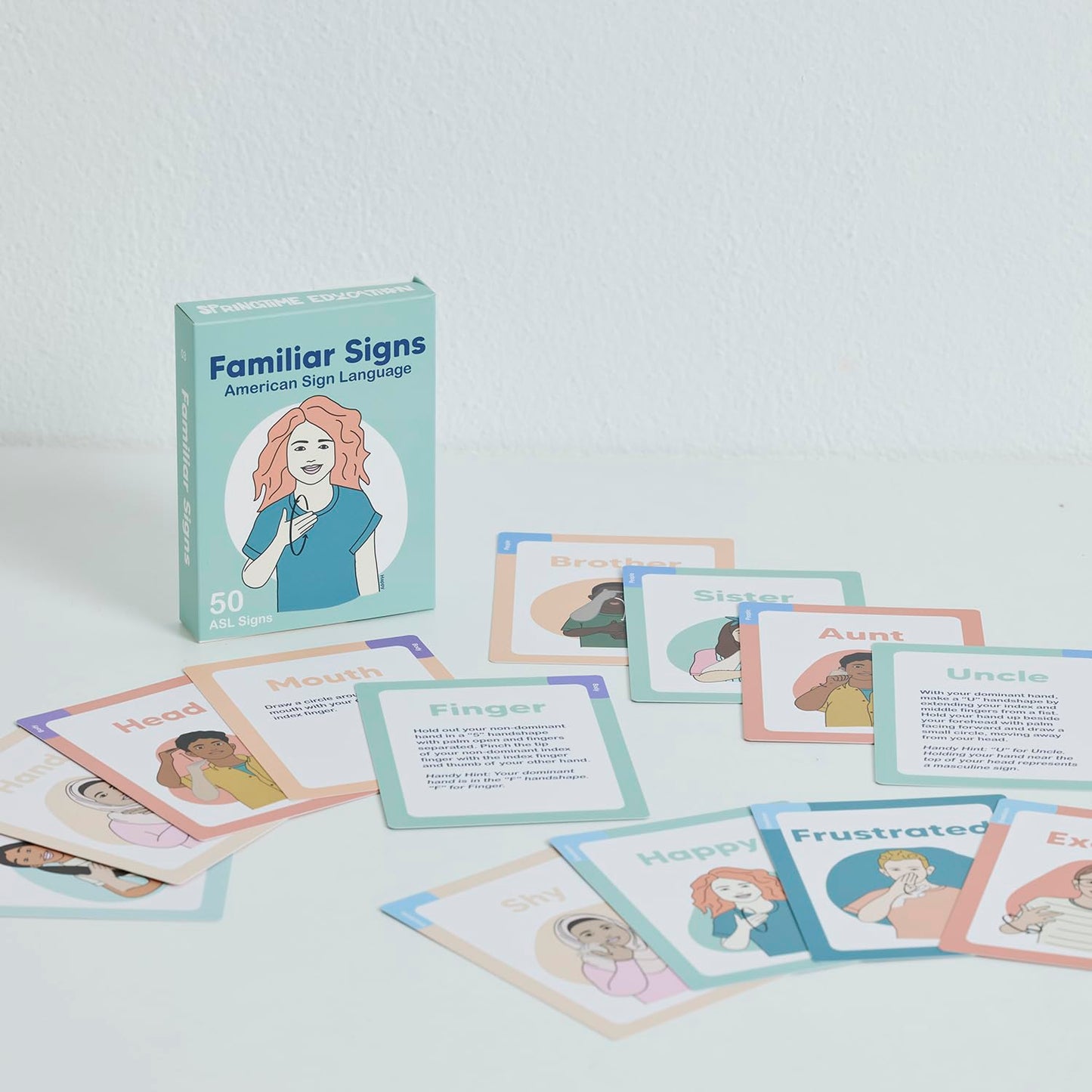 Springtime Education ASL Flash Cards - 200 Beginner American Sign Language Cards
