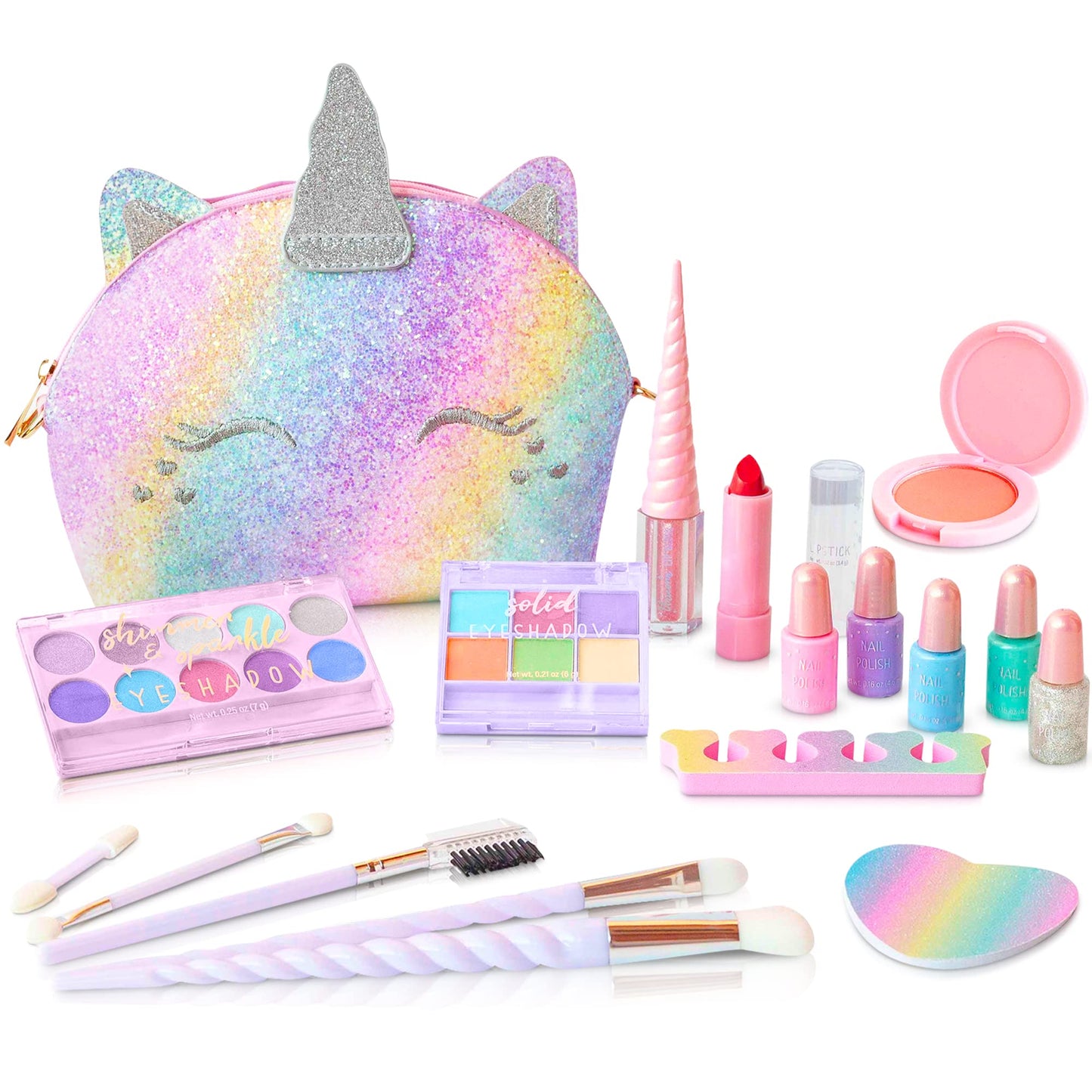 Sprinkles Toyz Kids Real Makeup Kit for Girls – Talc-Free & Washable with Unicorn Purse