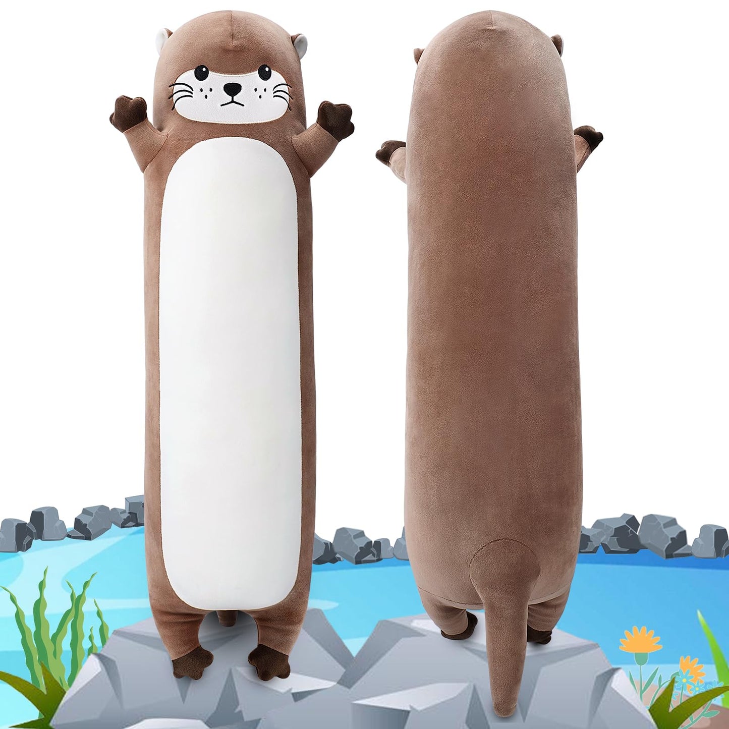 Sprinqdawin Large Otter Plush — 20in Plush Toy & Body Pillow