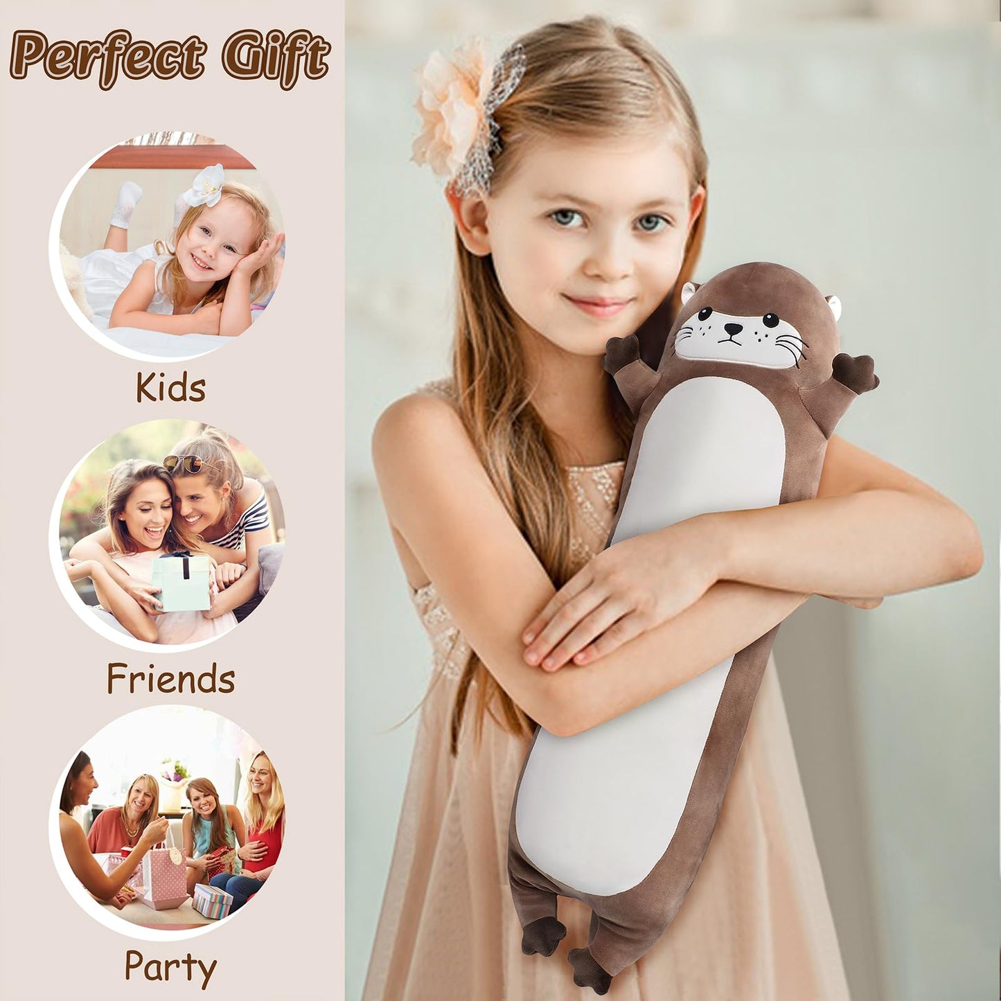 Sprinqdawin Large Otter Plush — 20in Plush Toy & Body Pillow
