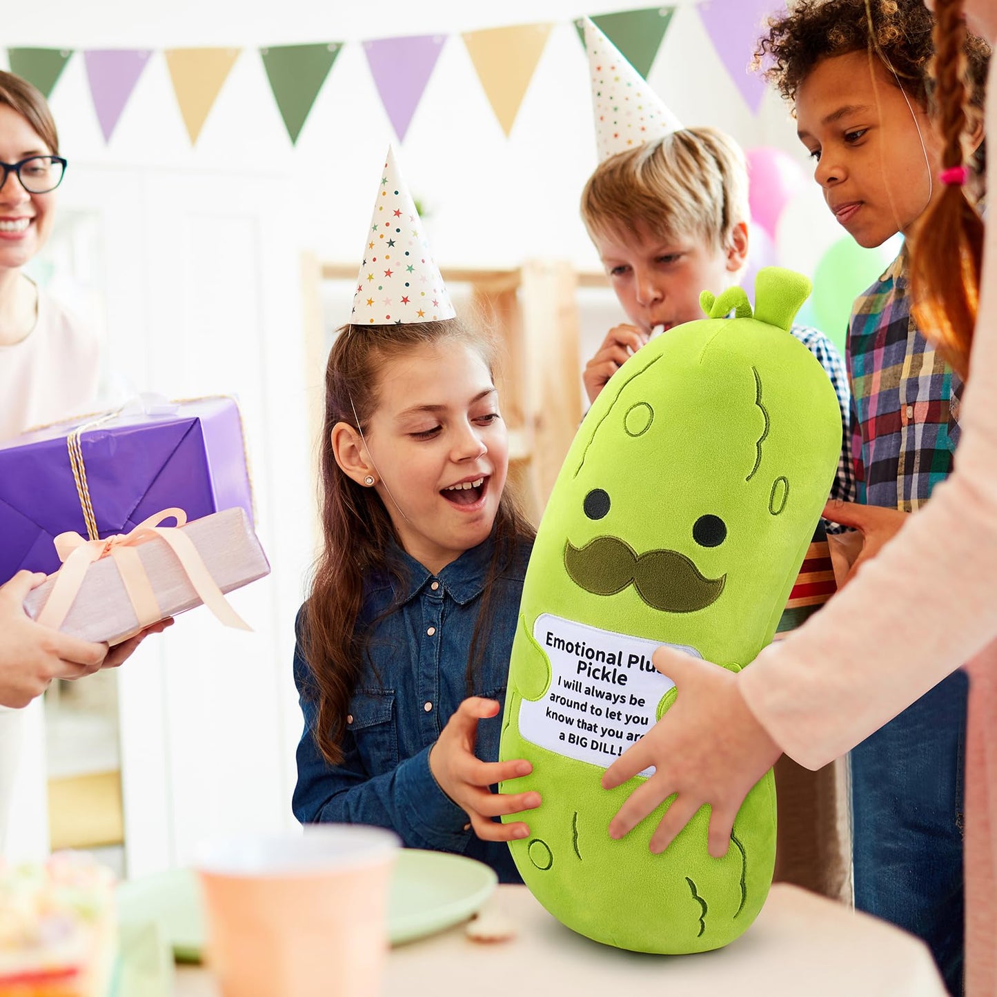 Sprinqdawin Emotional Plush Pickle 20-Inch — Pickle Stuffed Animal with Positive Warm Words | Plush Toy & Pillow