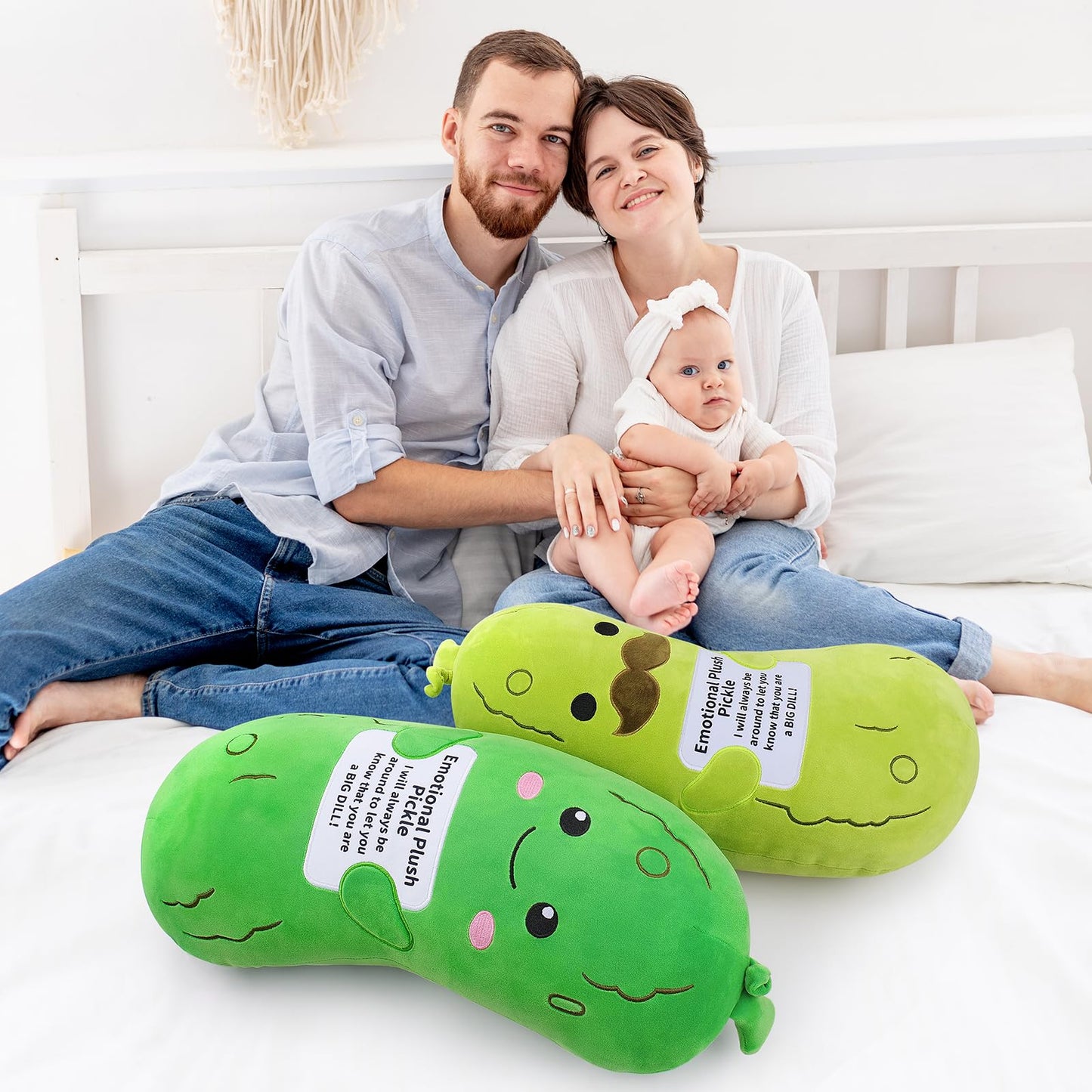 Sprinqdawin Emotional Plush Pickle 20-Inch — Pickle Stuffed Animal with Positive Warm Words | Plush Toy & Pillow
