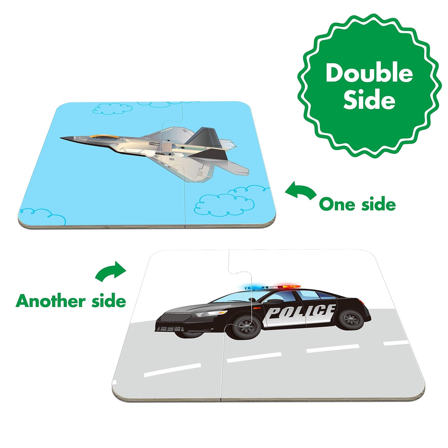 SpriteGru 48 Vehicle Matching Puzzles – Pre-Primer, 24 Double-Sided Blocks