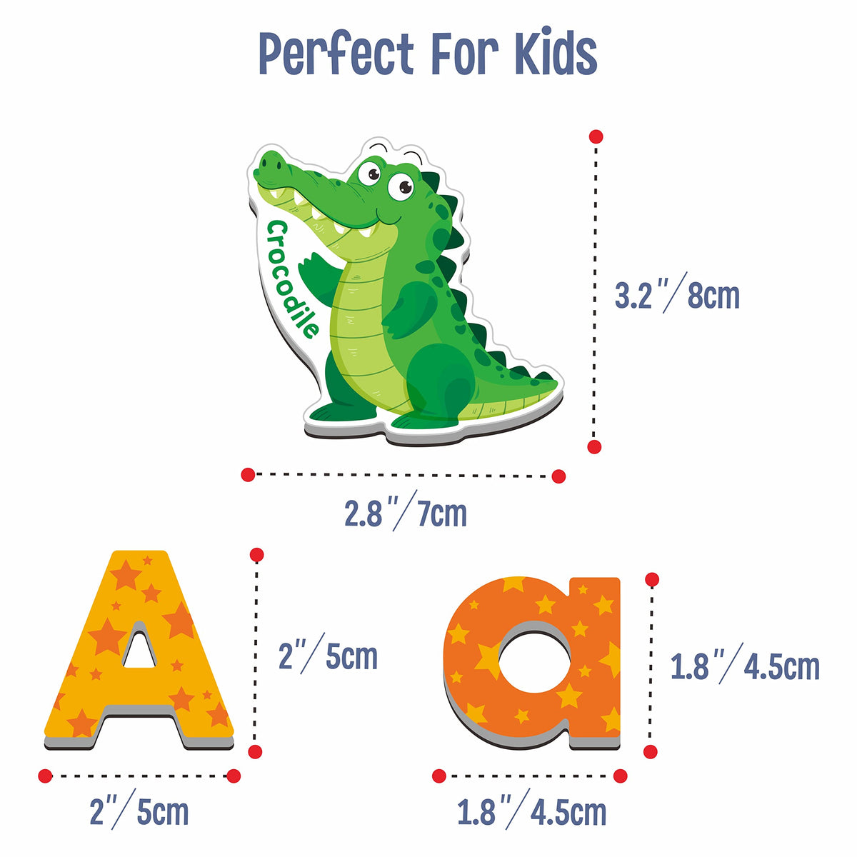 SpriteGru 78 Magnetic Alphabet Set – Uppercase, Lowercase & Animal Pattern Magnets for Toddlers