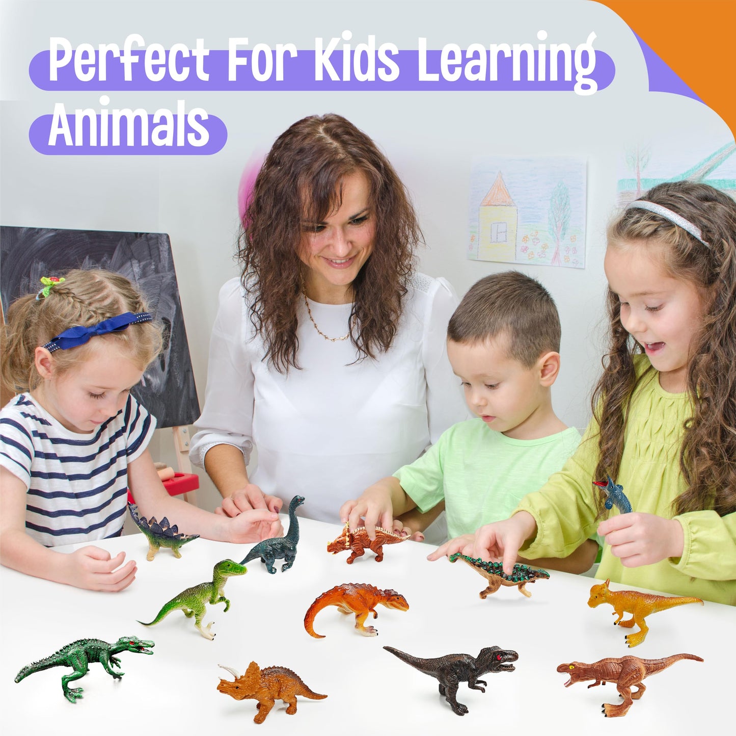 SpriteGru 12 Dinosaur Figurines — Imaginative Preschool Playset