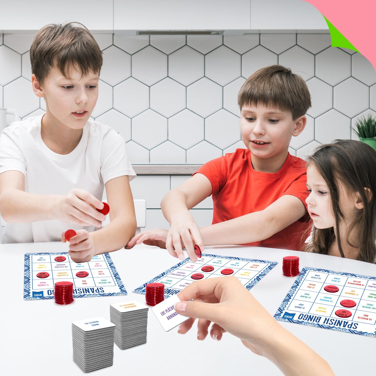 SpriteGru Spanish Bingo Game – Bilingual Word Learning for Ages 5+ (Up to 12 Players)