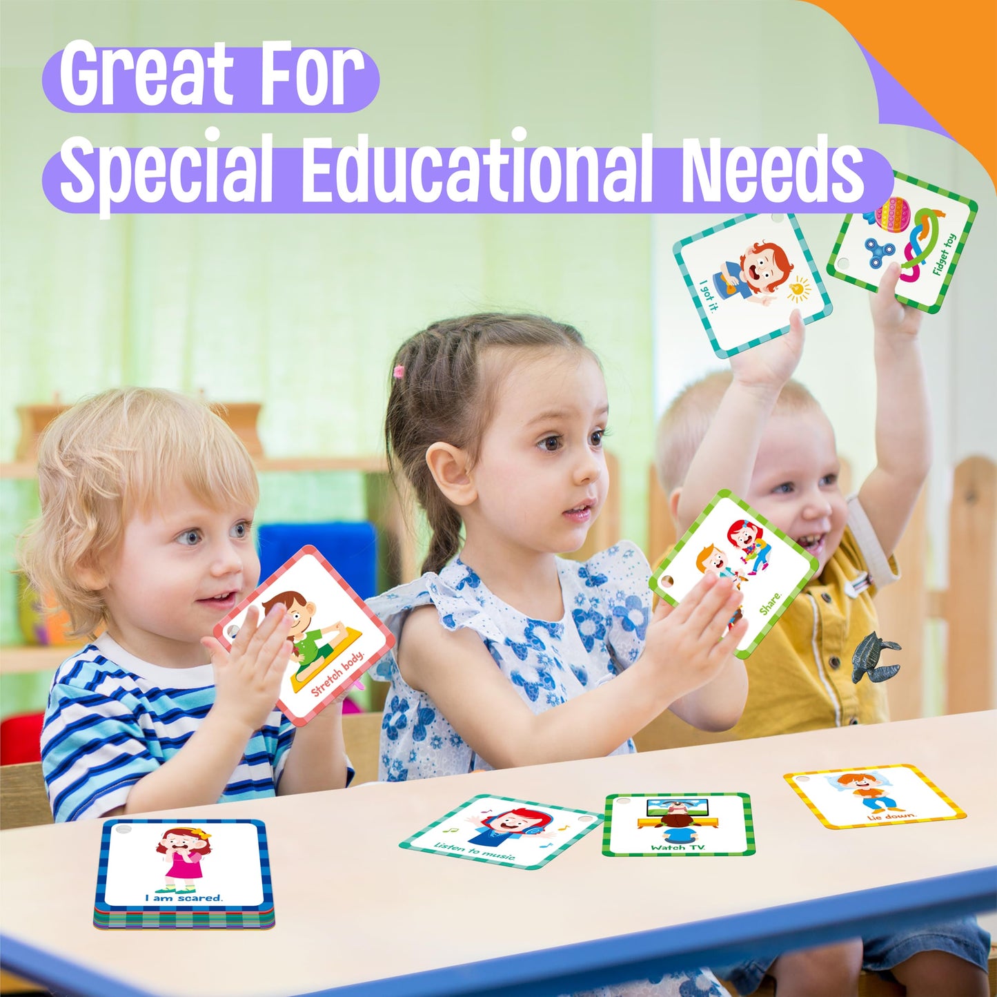 SpriteGru Special Needs Communication Cards - 40 Double-Sided Visual Aids for Autism & Speech Delay