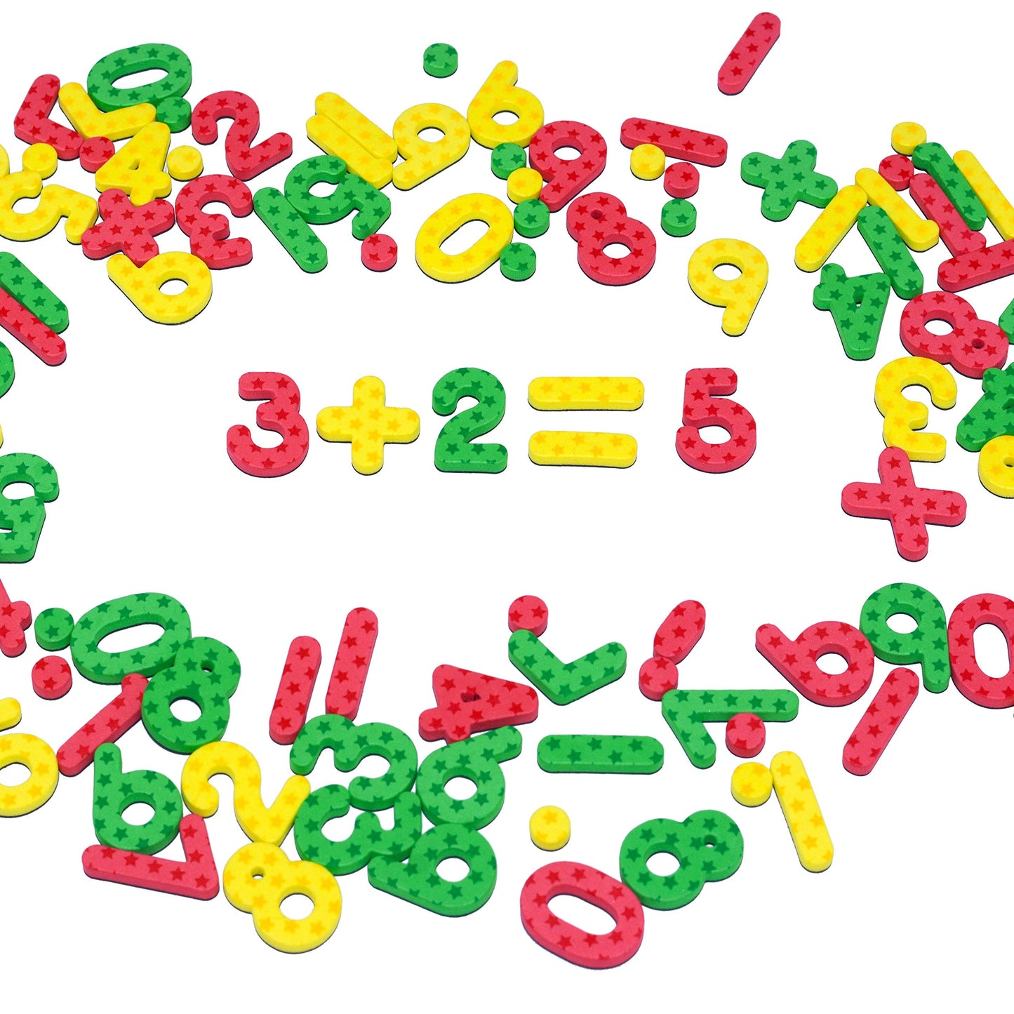 SpriteGru 102pcs Magnetic Numbers for Basic Math – Stars Background