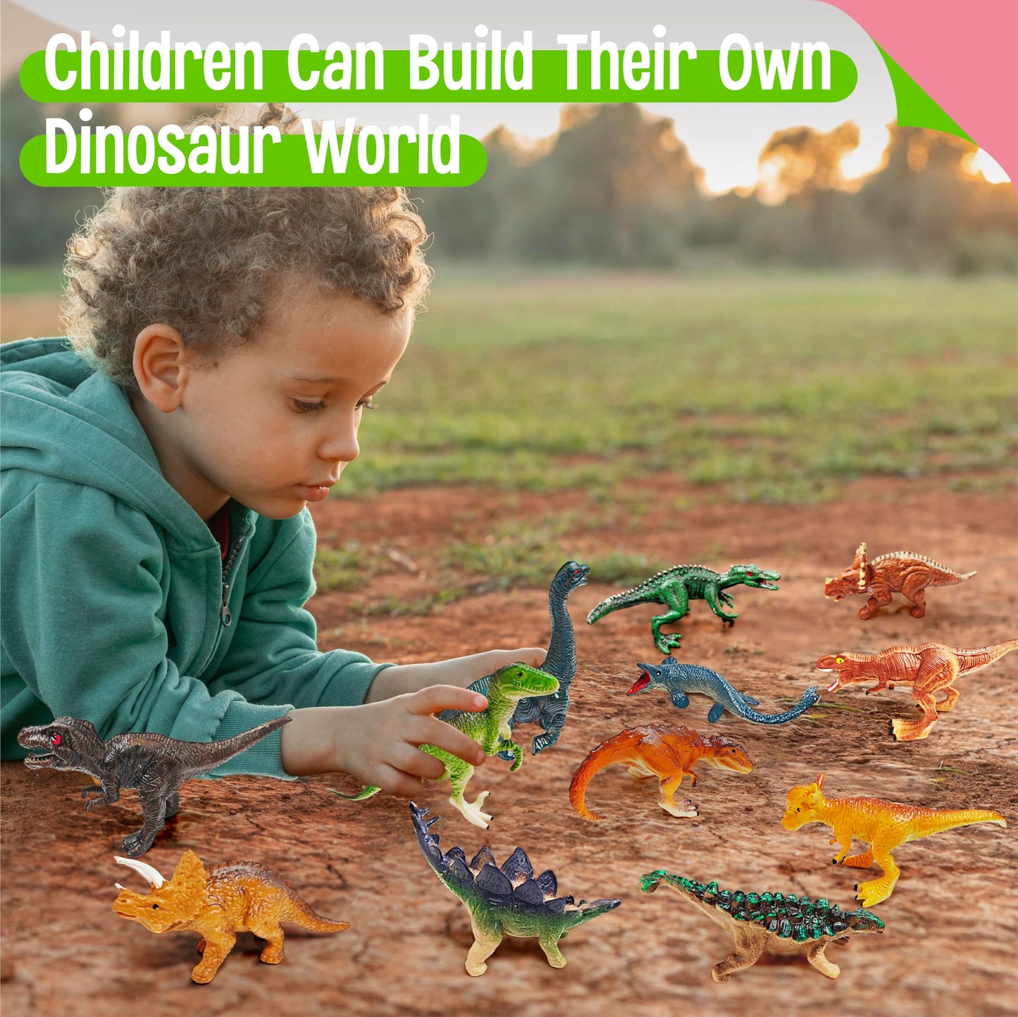 SpriteGru 12 Dinosaur Figurines — Imaginative Preschool Playset