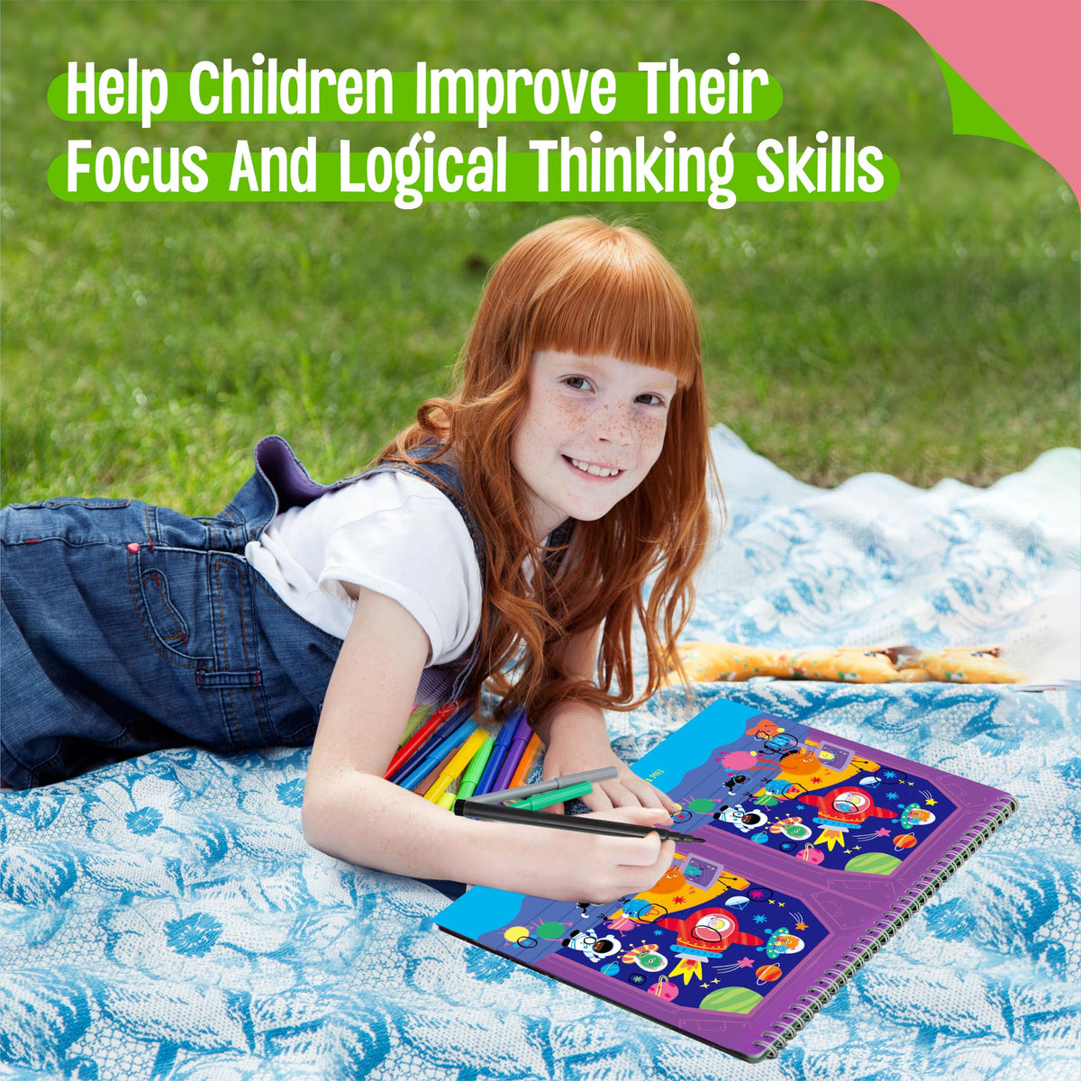 SpriteGru 30 Dry Erase Activities Book – Reusable & Erasable Learning Pad for Kids, Travel