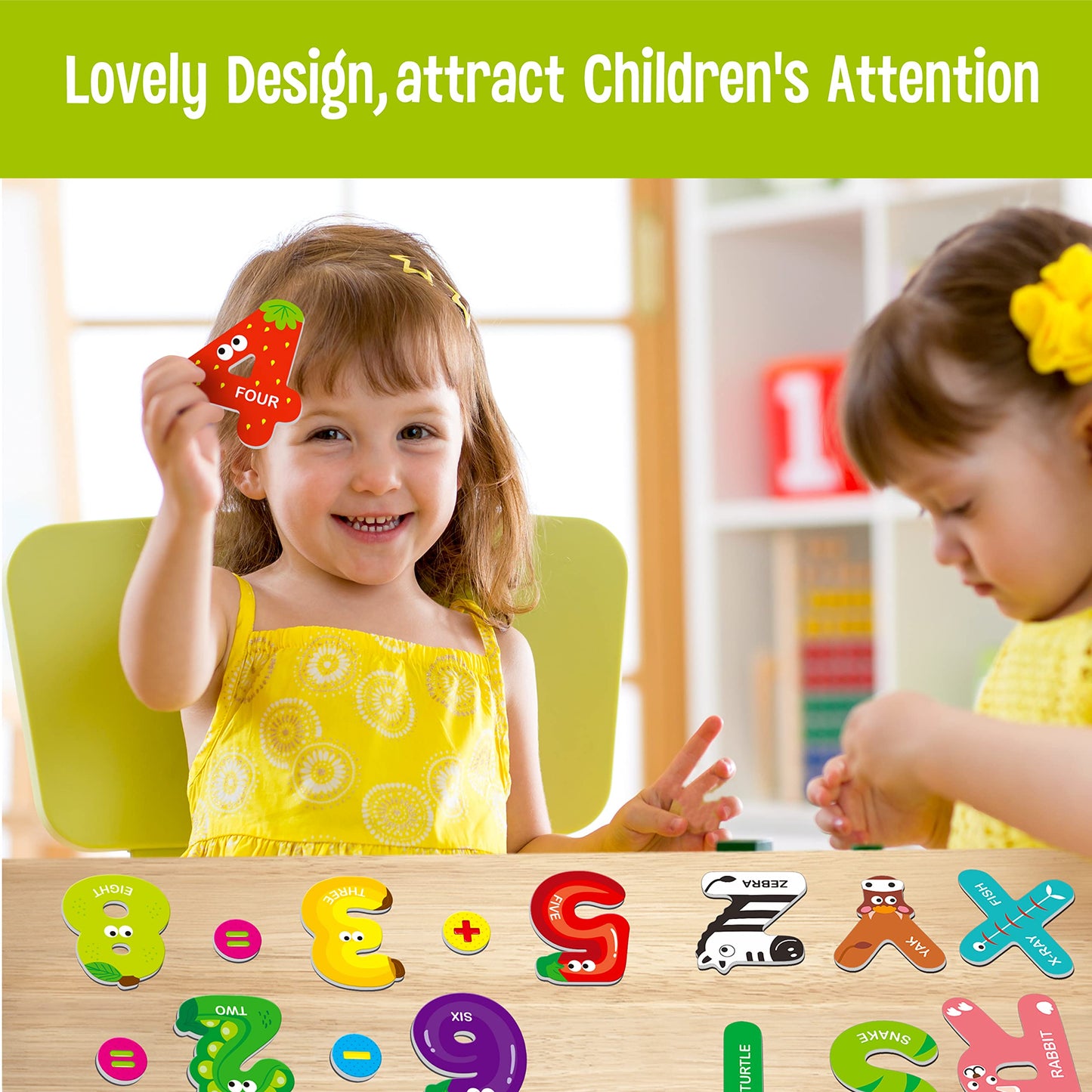 SpriteGru Magnetic Alphabet Letters & Numbers — 39-Piece Educational Toy for Kids