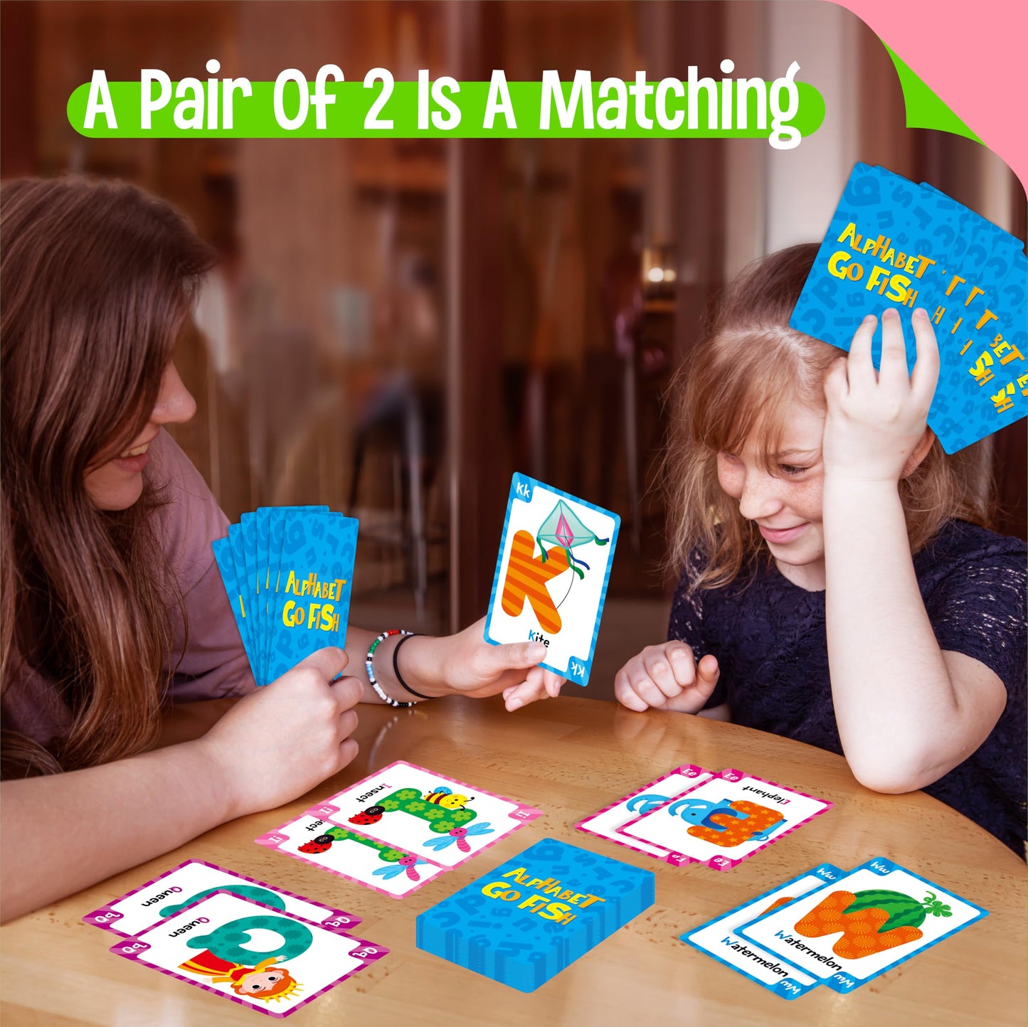 SpriteGru Go Fish Card Game — 104 Alphabet Cards for Kids’ Learning & Family Fun