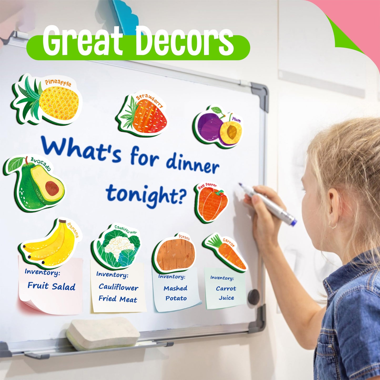 SpriteGru 35-Piece Fruit & Vegetable Magnets – Soft Foam Fridge Toys for Toddlers