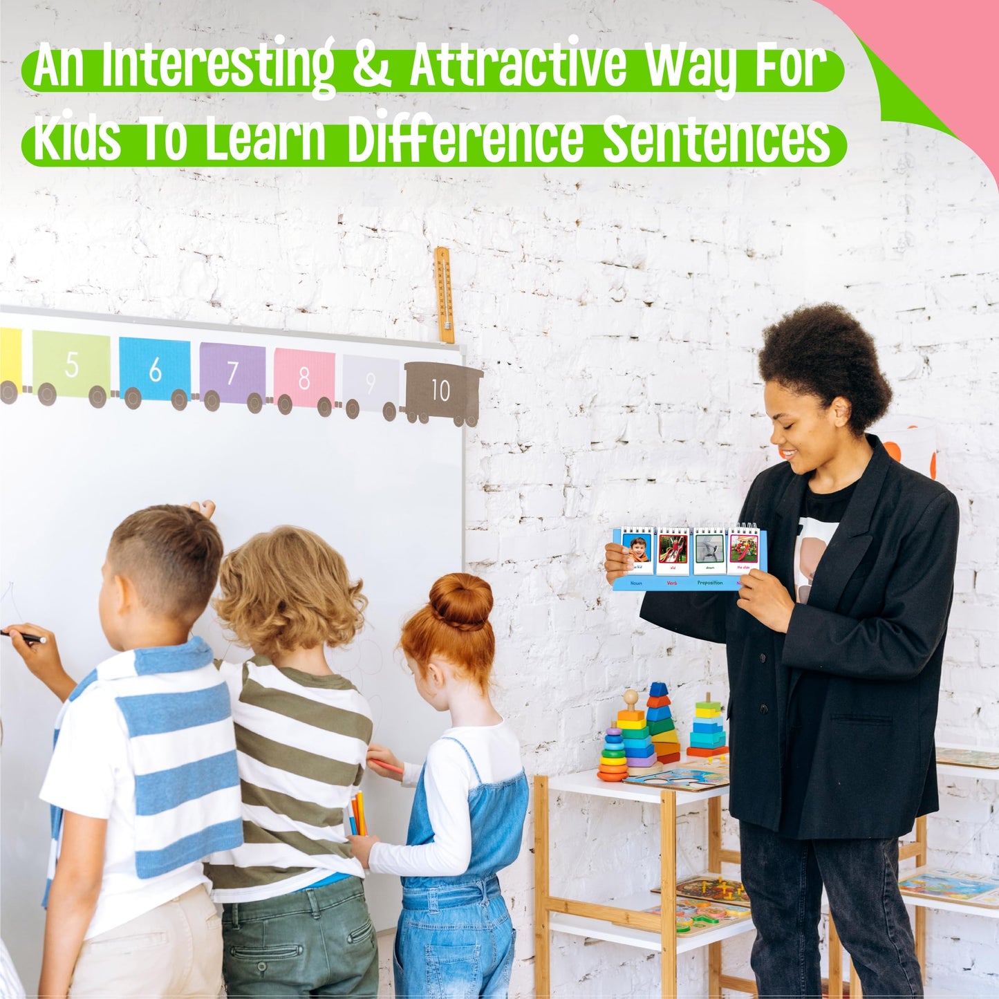 SpriteGru Sentence Flip Chart: 80 Double-Sided Cards for Sentence Building (Preschool–2nd Grade)