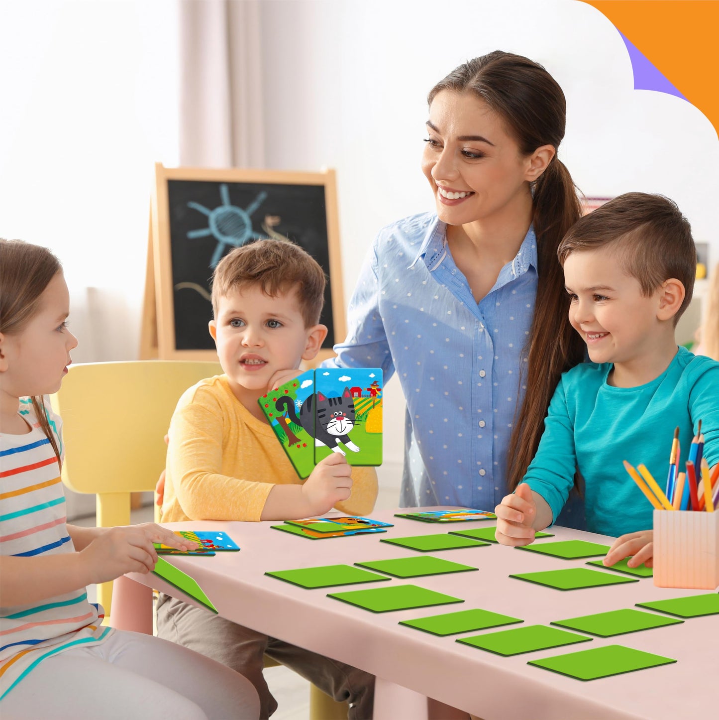 SpriteGru Farm Animal Memory Game – 28 Chunky Cards for Toddlers & Preschoolers