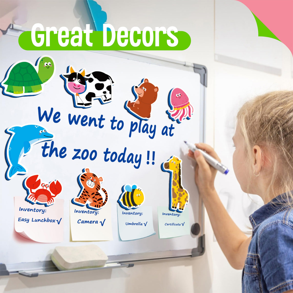 SpriteGru 35 Pcs Animal Magnets – Adorable Fridge Toys for Kids 3+ | Wild, Marine & Farm Animals
