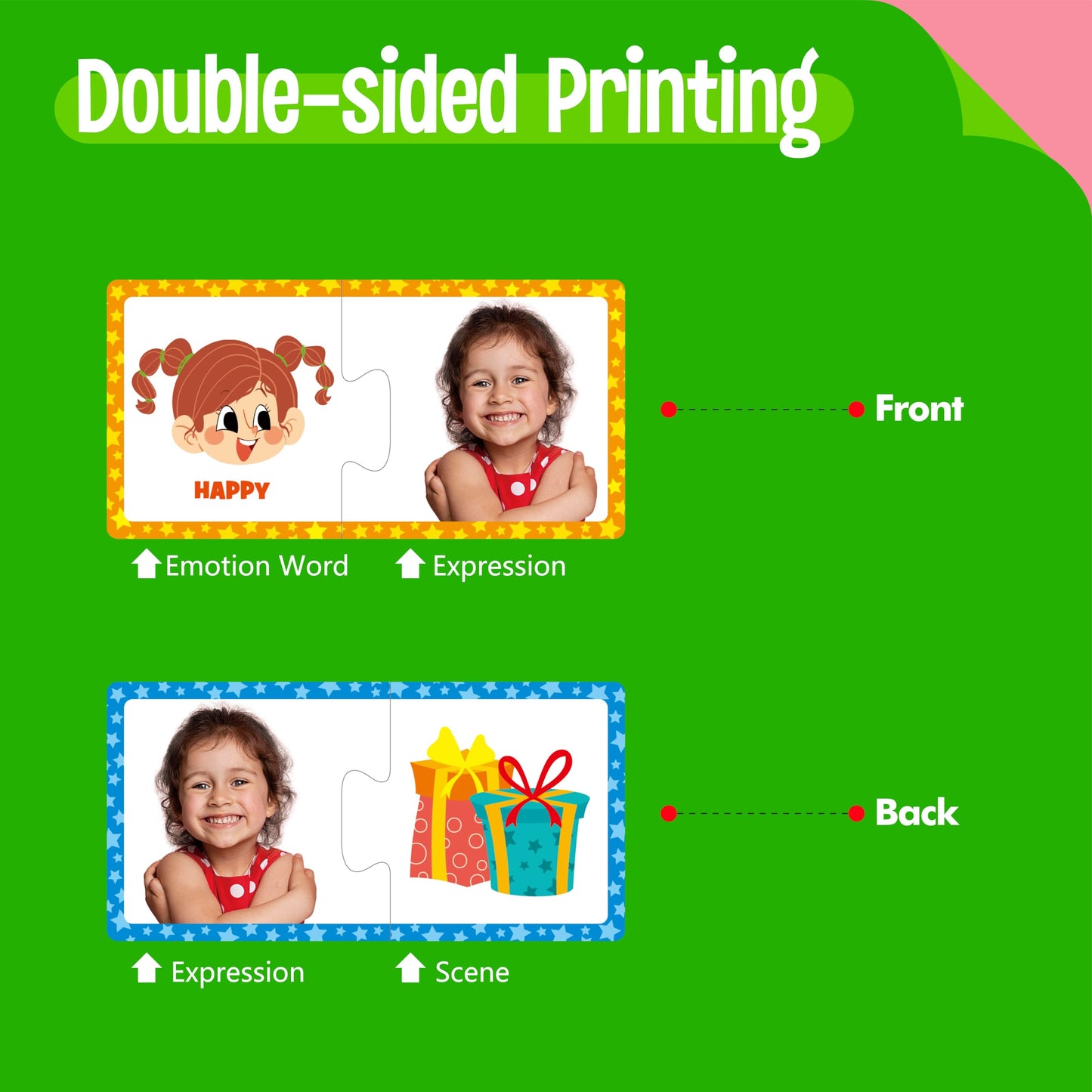 SpriteGru Feelings & Emotions Puzzle Cards – 50-Piece Mood Learning Kit