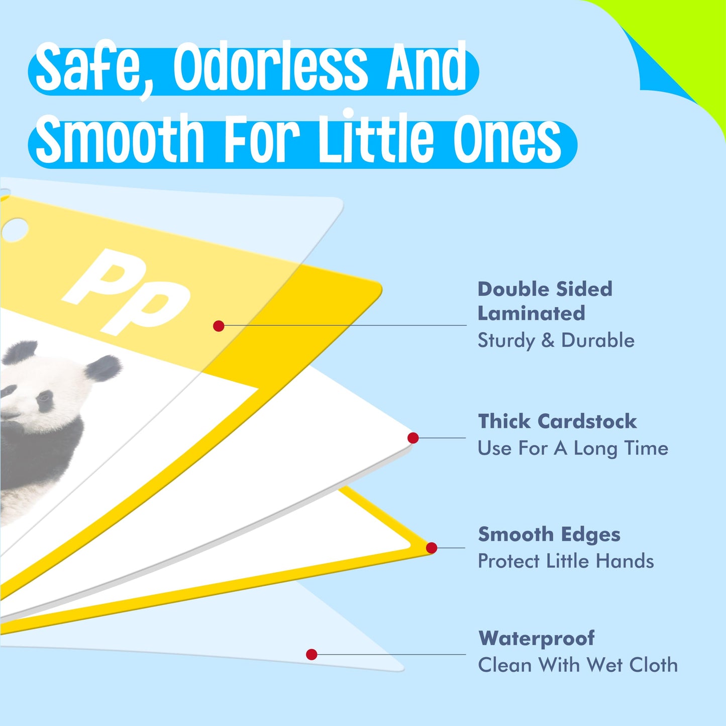SpriteGru Alphabet & Number Flashcards — 36 Double-Sided Cards for Preschool