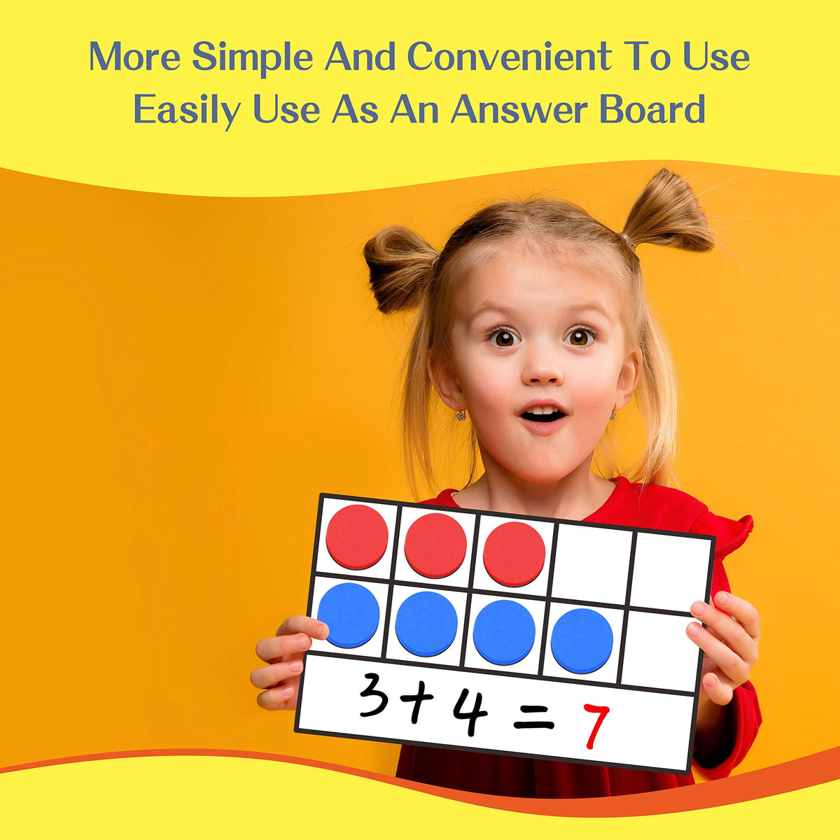 SpriteGru Magnetic Ten-Frame Set – 6 Frames, 66 Color Discs, 2 Markers (Fridge & Handheld)