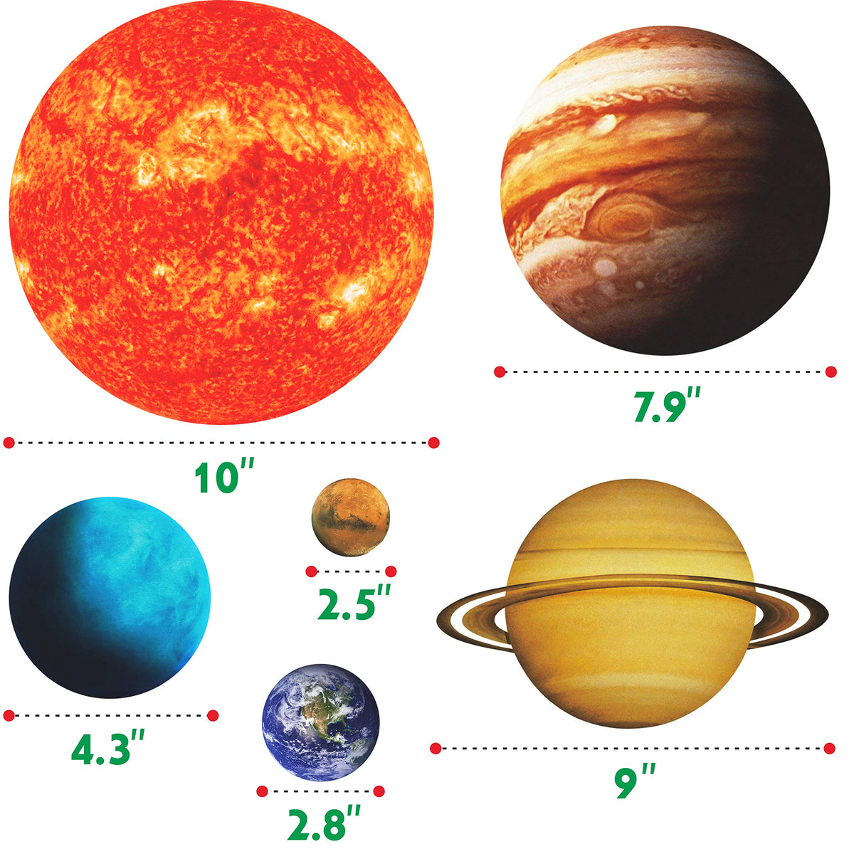 SpriteGru Giant Magnetic Solar System with 12 Briefing Magnets – 24 Pieces for Toddlers & Kids