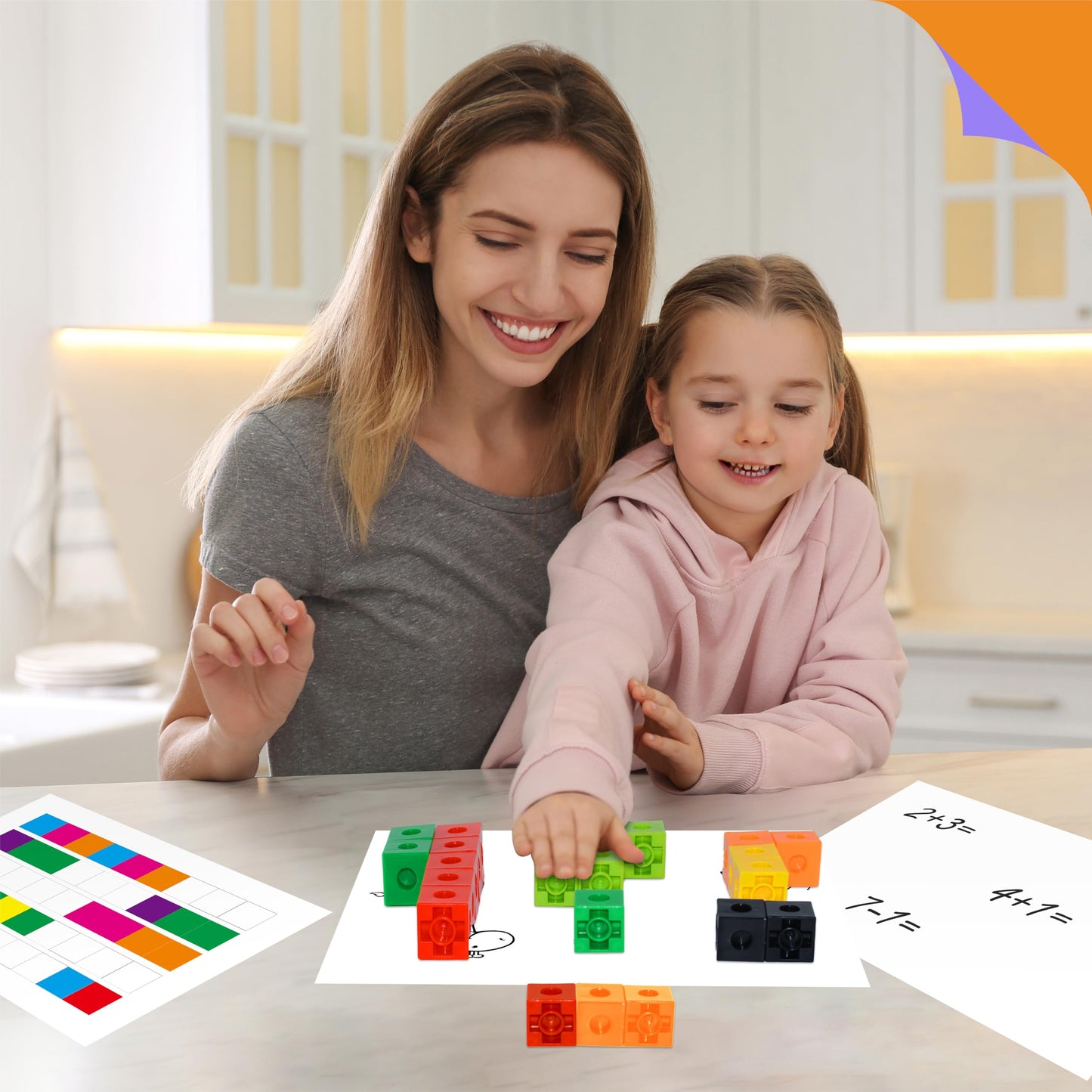 SpriteGru 300PCS Math Linking Cubes – Colorful Early Math & STEM Building Blocks