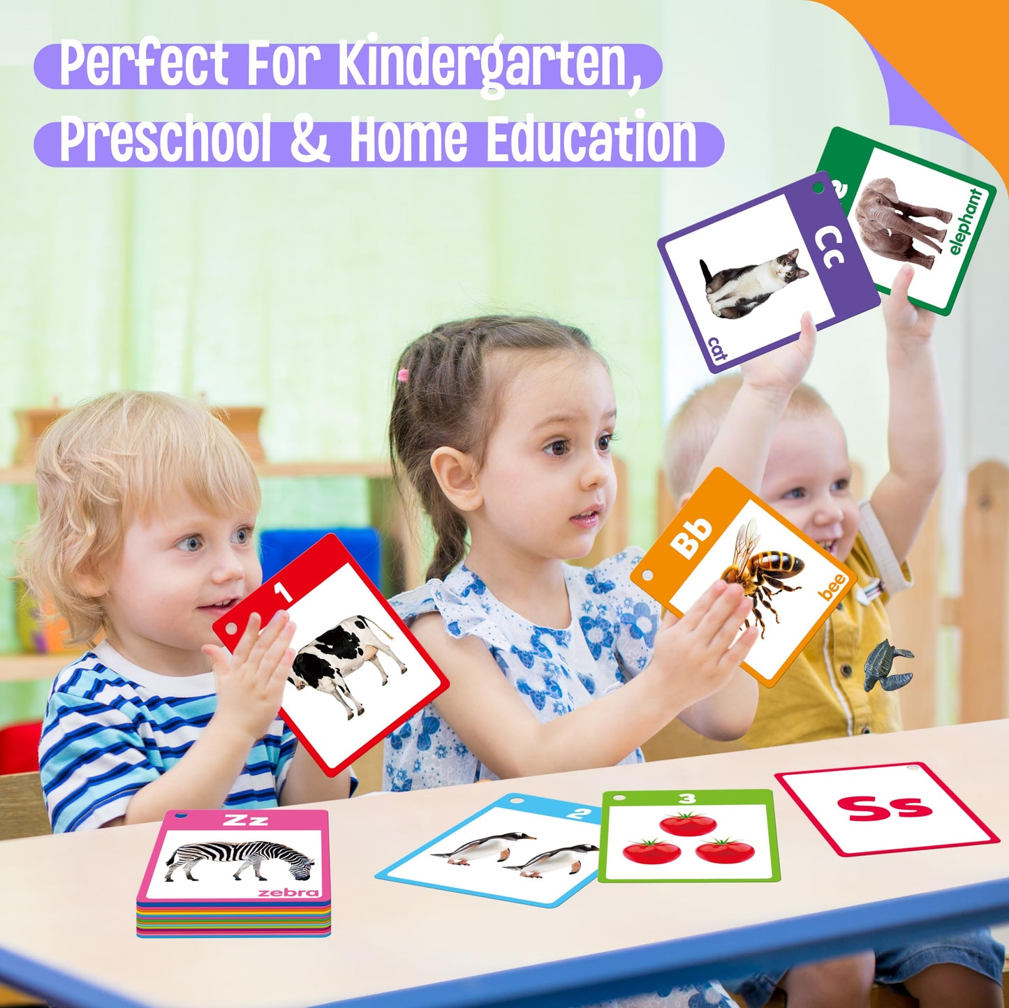 SpriteGru Alphabet & Number Flashcards — 36 Double-Sided Cards for Preschool