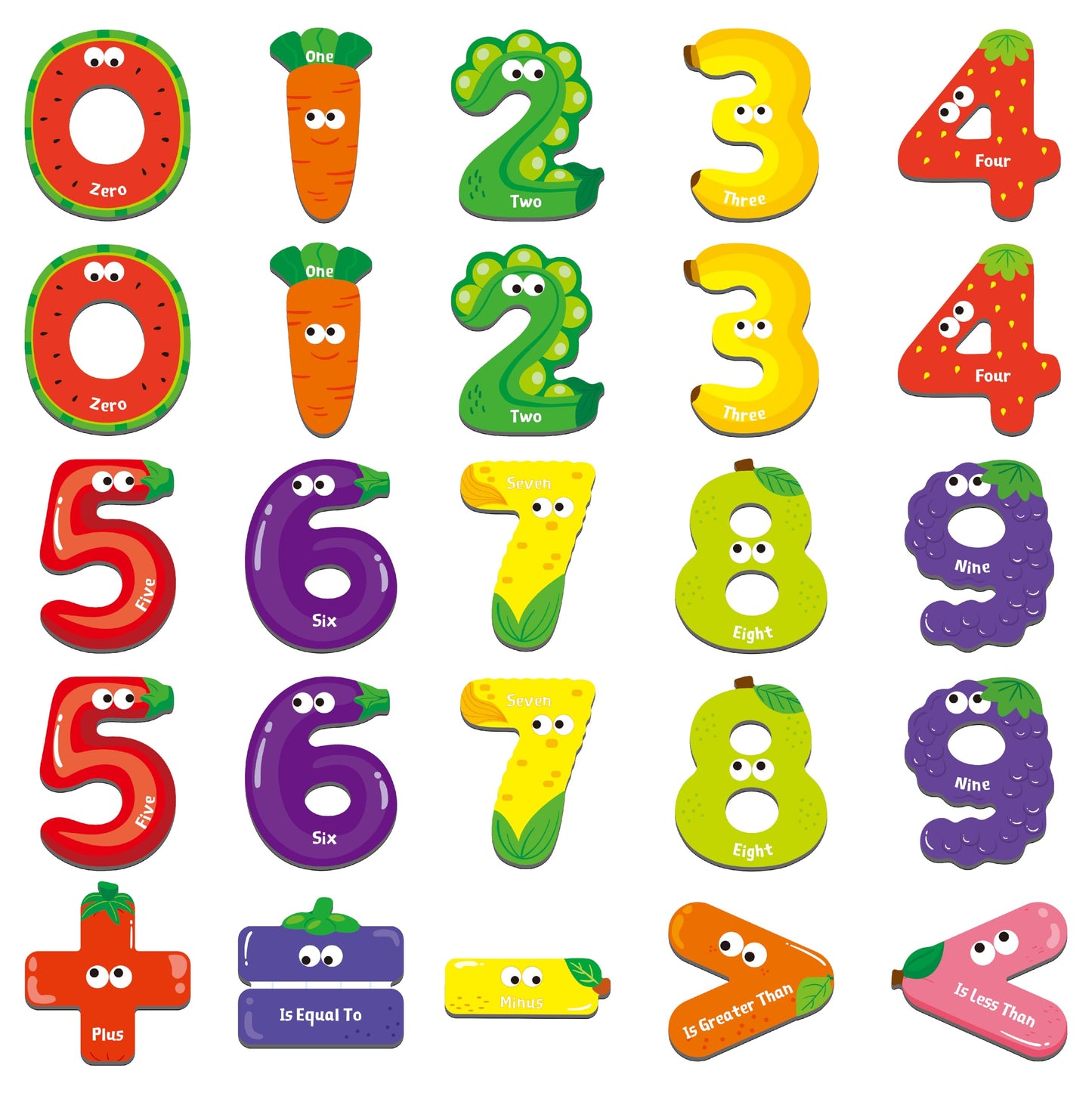 SpriteGru Magnetic Numbers & Math Symbols – 25-Piece Learning Magnet Set for Toddlers