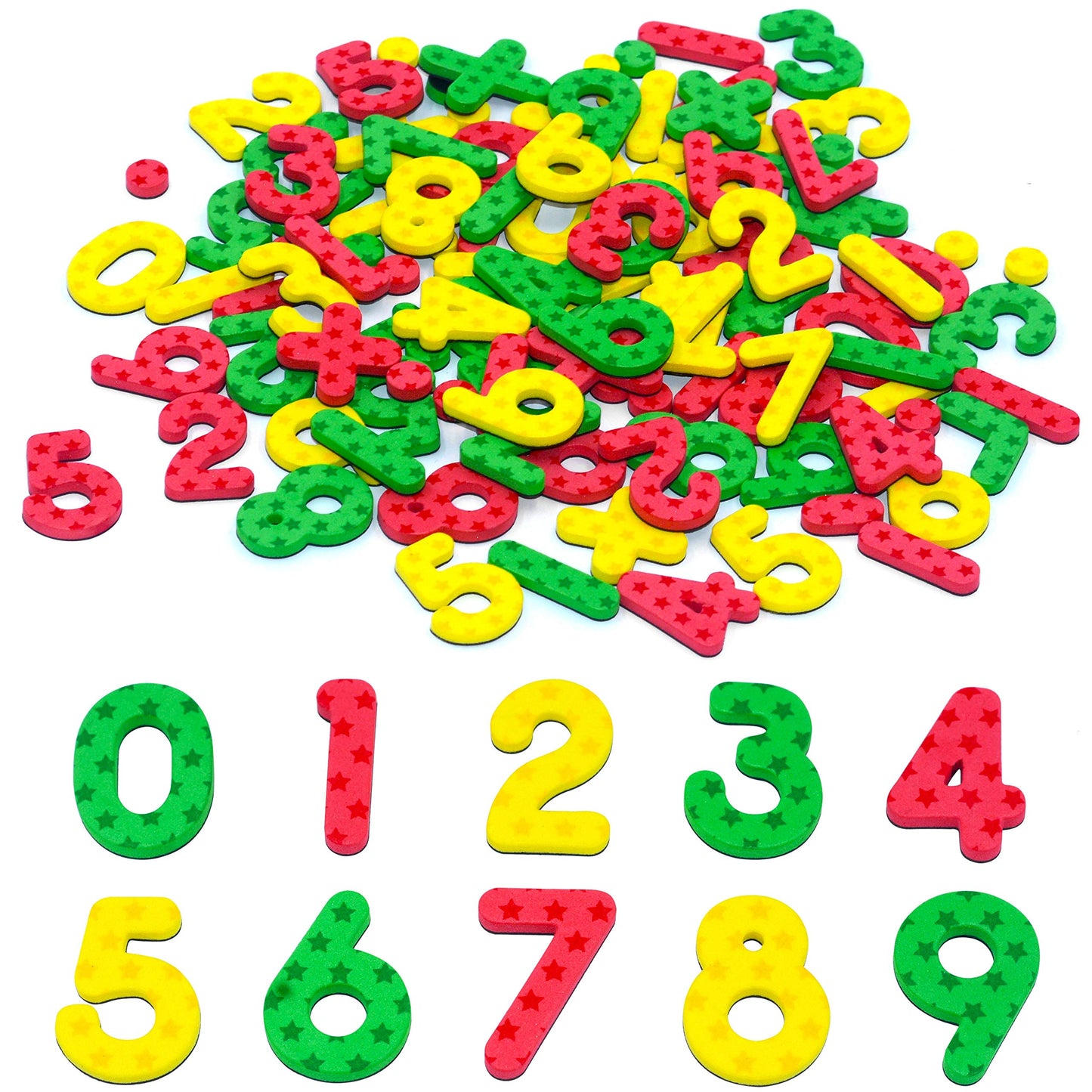 SpriteGru 102pcs Magnetic Numbers for Basic Math – Stars Background