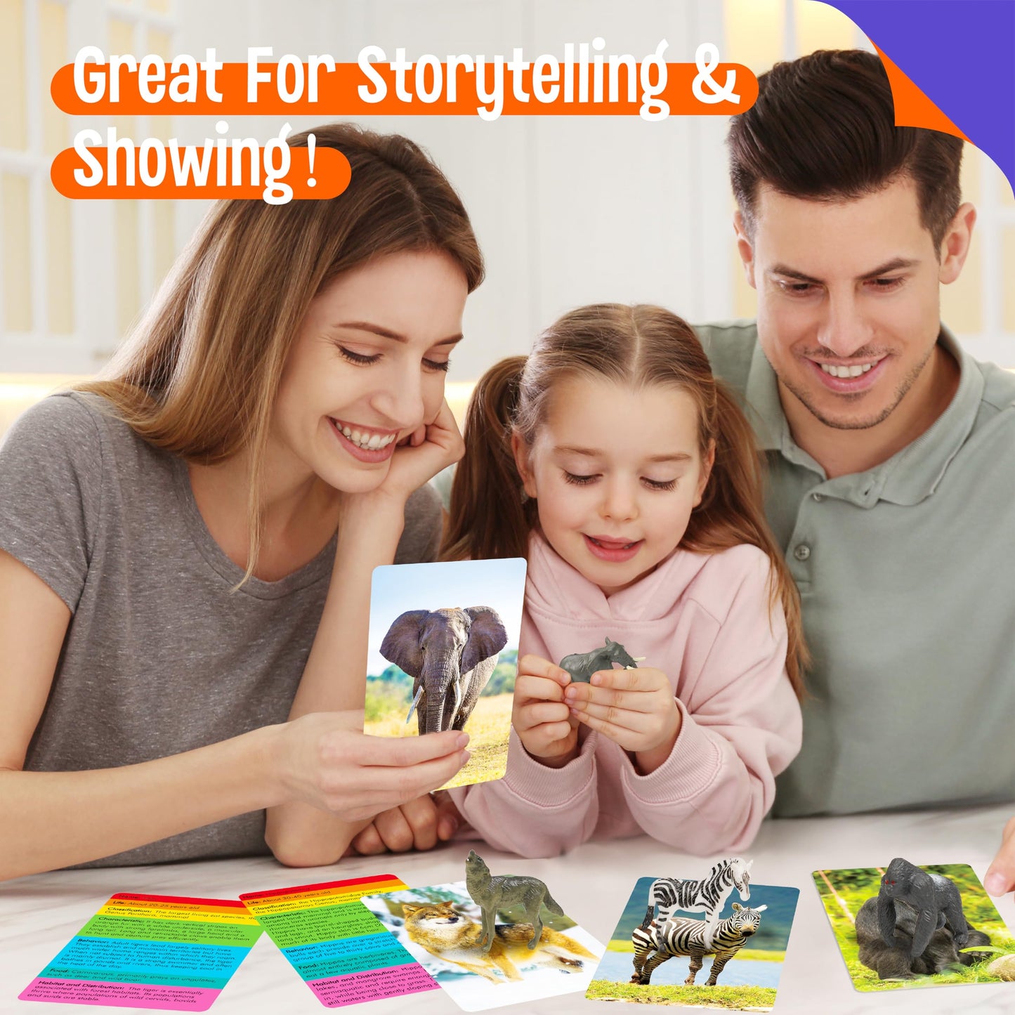 SpriteGru 24-Piece Animal Figurines & Flashcards – Montessori Learning Toy Set for Kids