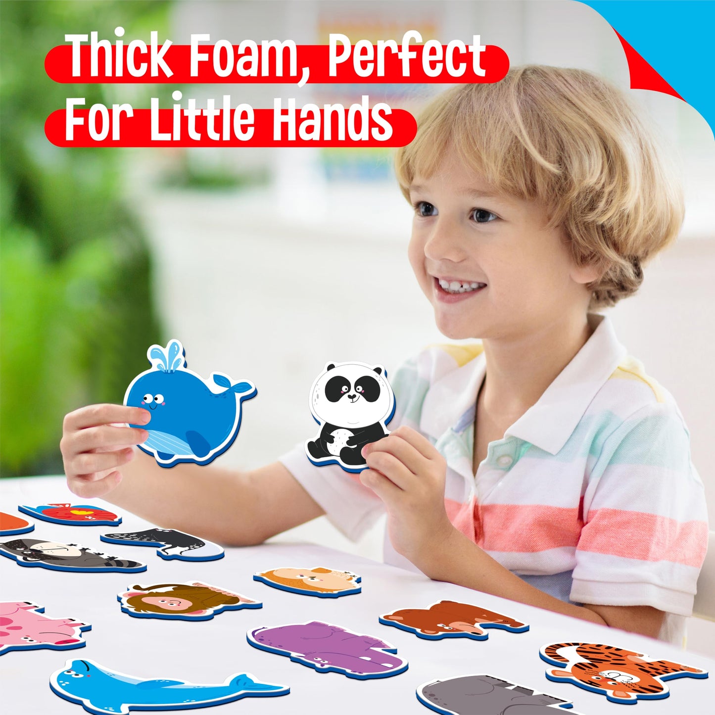SpriteGru 35 Pcs Animal Magnets – Adorable Fridge Toys for Kids 3+ | Wild, Marine & Farm Animals