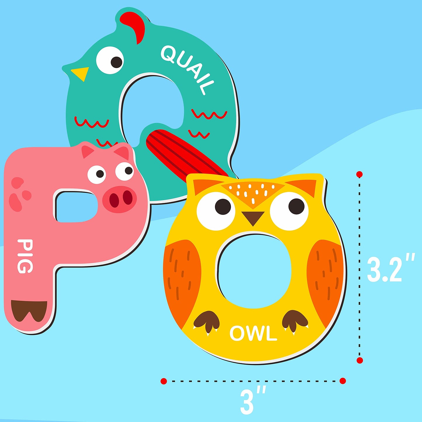 SpriteGru Large Magnetic Letters – Animal Alphabet ABC Magnets for Fridge, Colorful Learning Toys