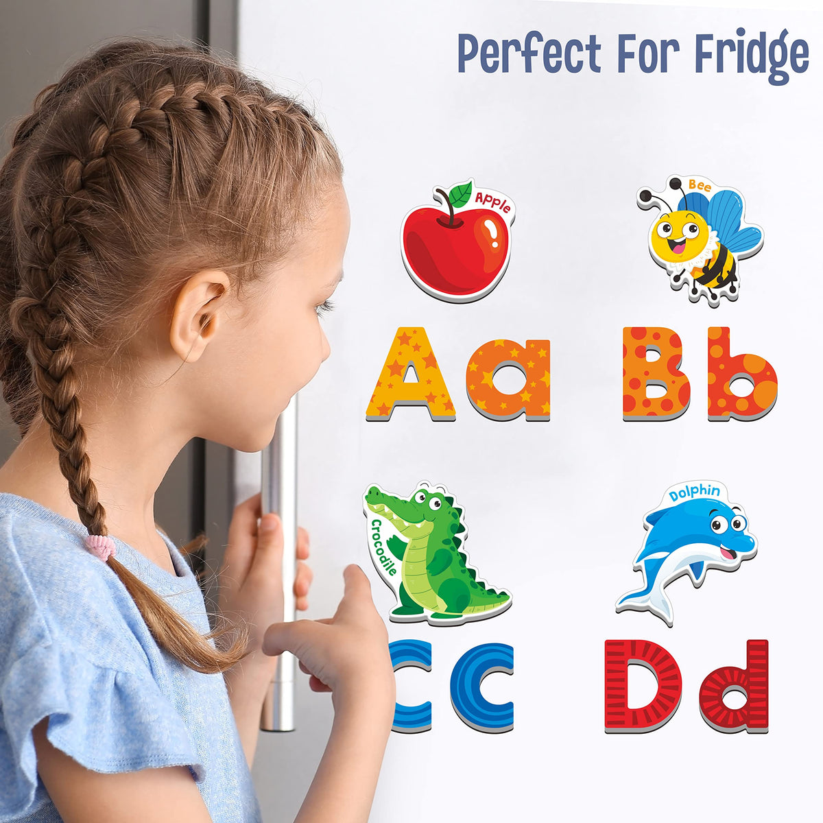SpriteGru 78 Magnetic Alphabet Set – Uppercase, Lowercase & Animal Pattern Magnets for Toddlers
