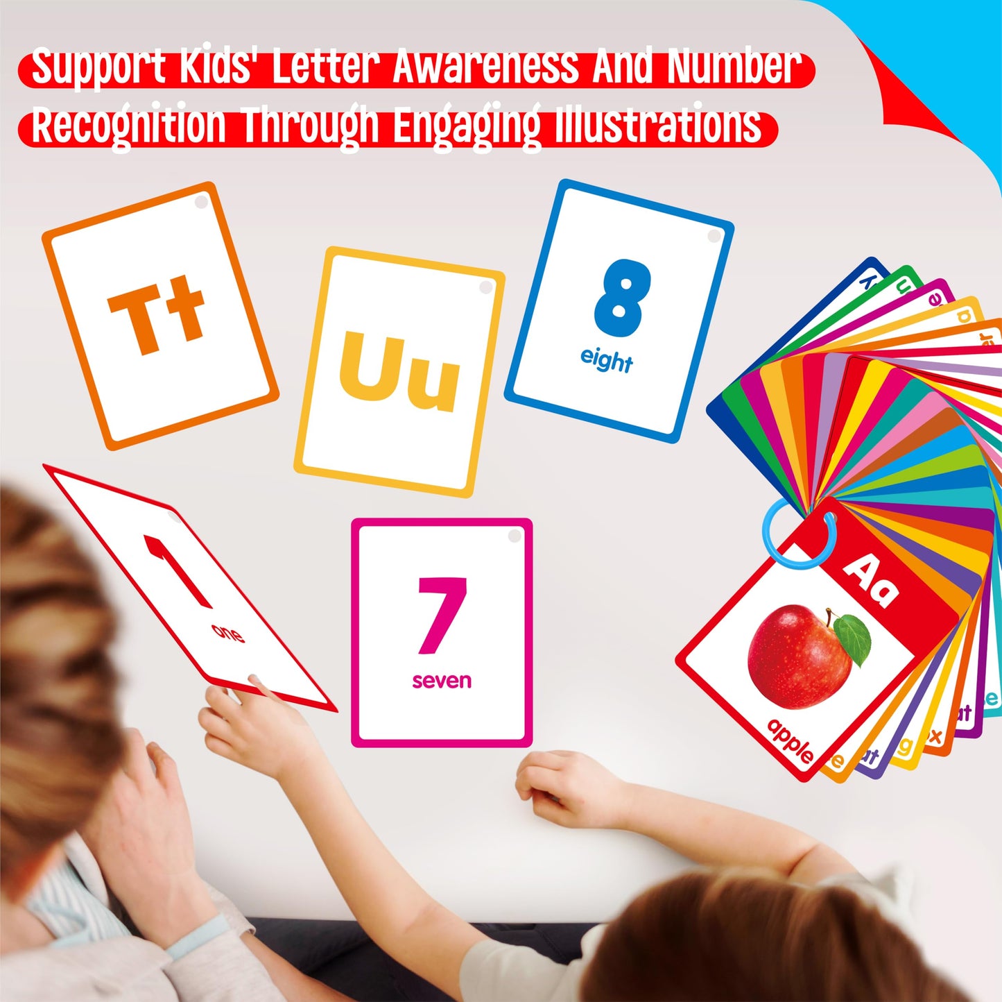 SpriteGru Alphabet & Number Flashcards — 36 Double-Sided Cards for Preschool