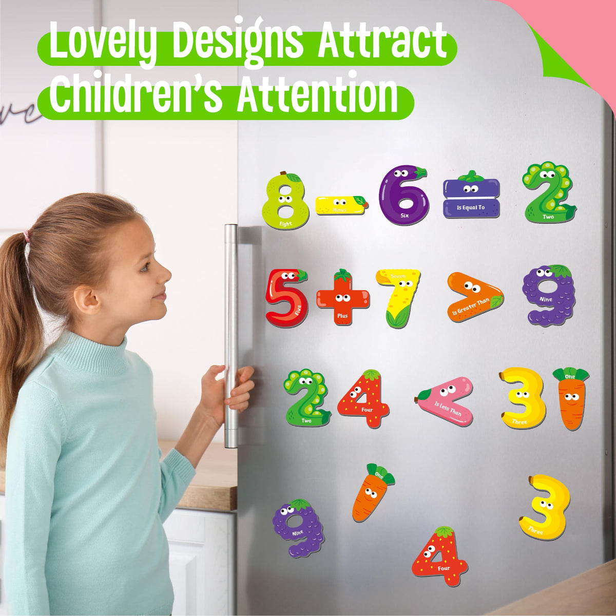 SpriteGru Magnetic Numbers & Math Symbols – 25-Piece Learning Magnet Set for Toddlers