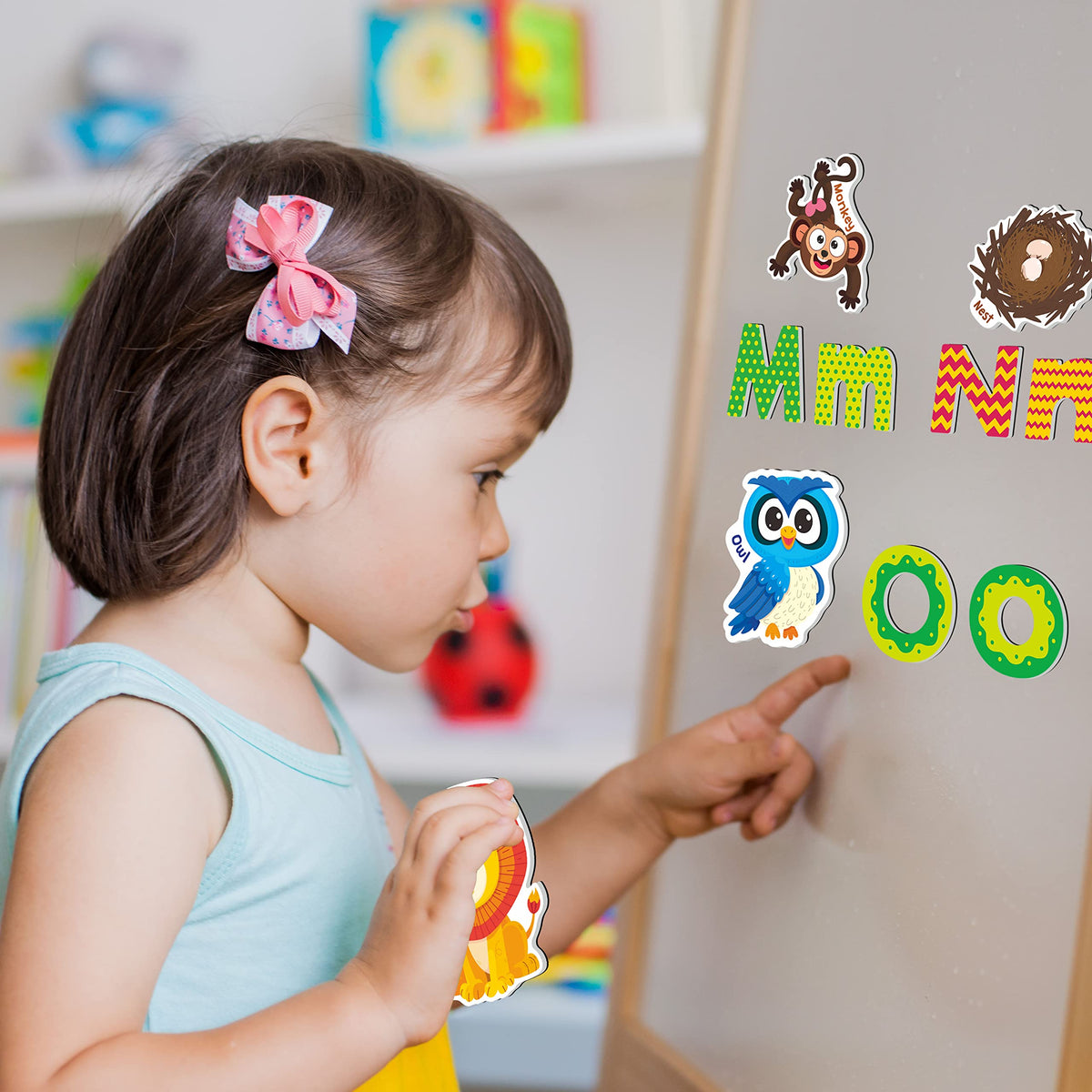 SpriteGru 78 Magnetic Alphabet Set – Uppercase, Lowercase & Animal Pattern Magnets for Toddlers