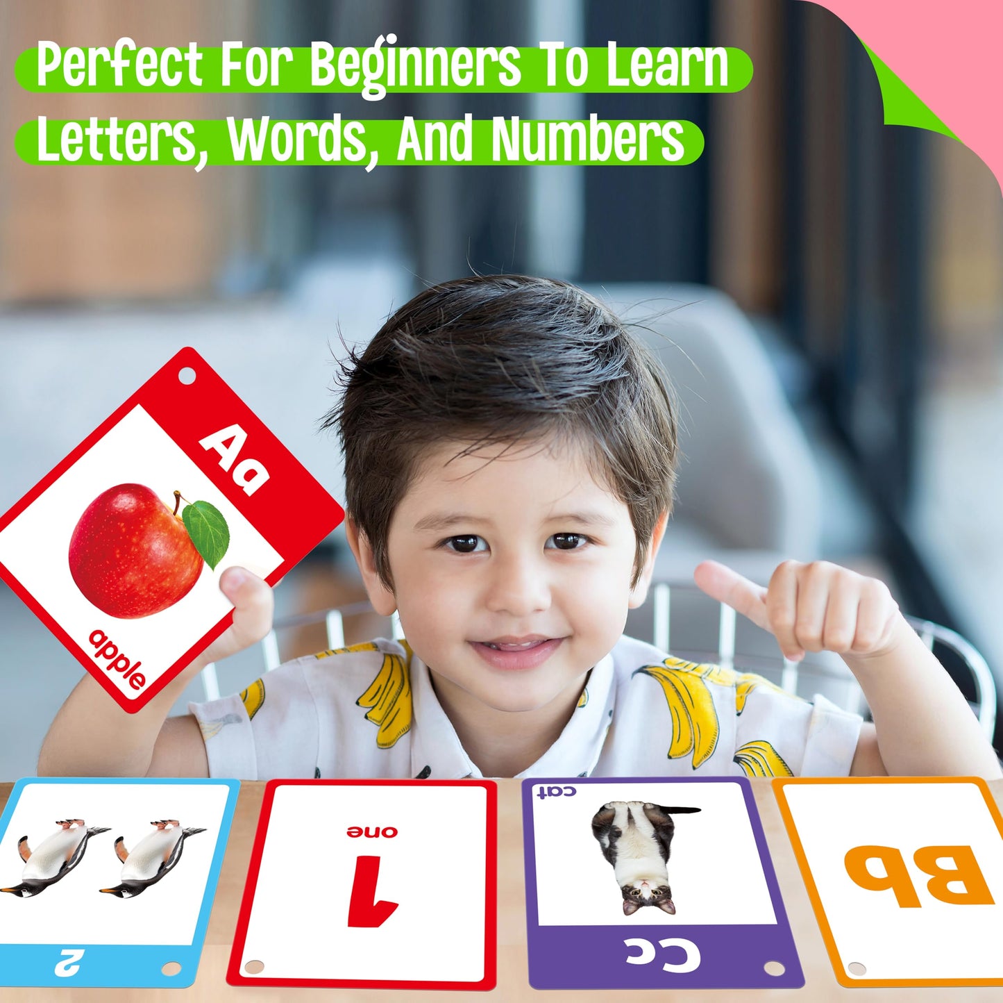 SpriteGru Alphabet & Number Flashcards — 36 Double-Sided Cards for Preschool