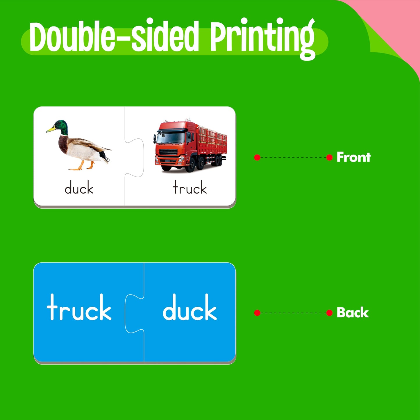 SpriteGru Rhyming Puzzles: 26 Groups Phonics Matching Cards for Early Learning