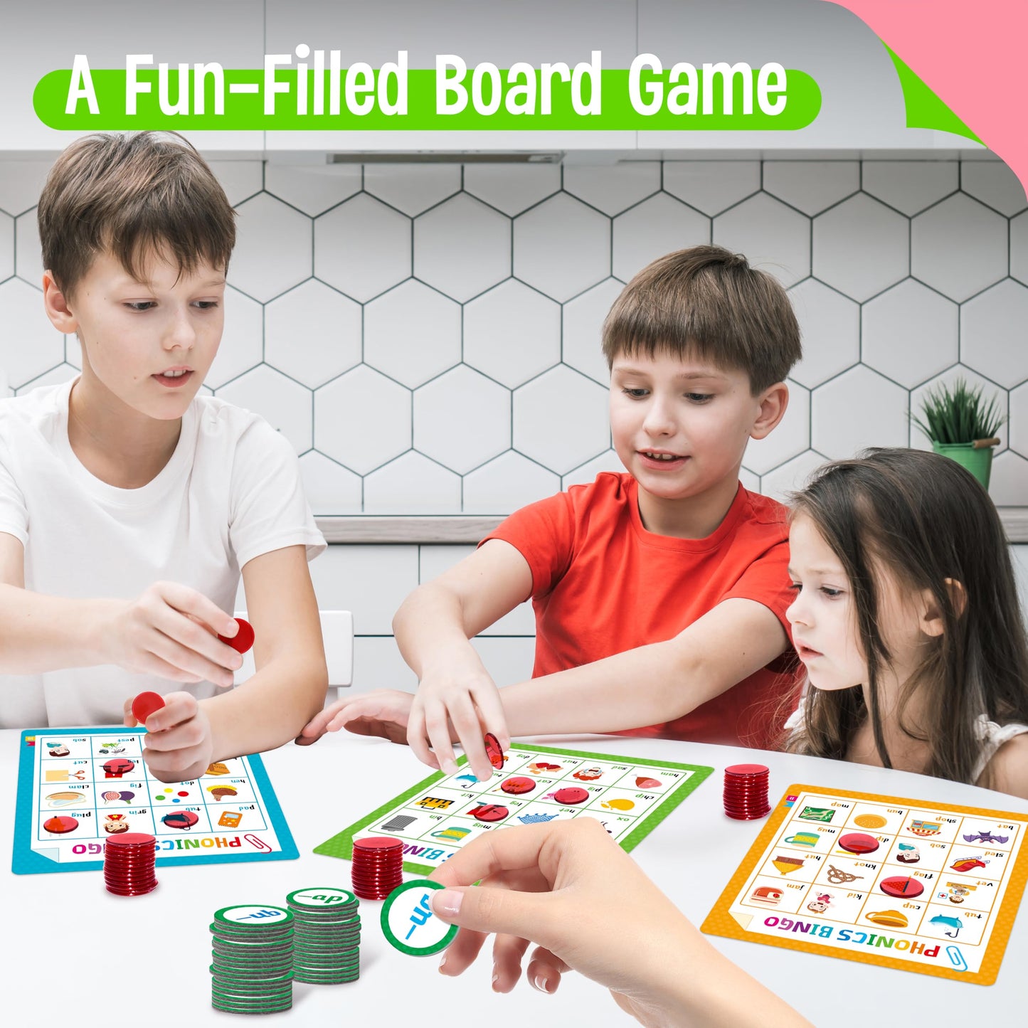 SpriteGru Alphabet & Phonics Bingo – 12 Boards, ABC Letters & CVC Blends (Ages 4+)