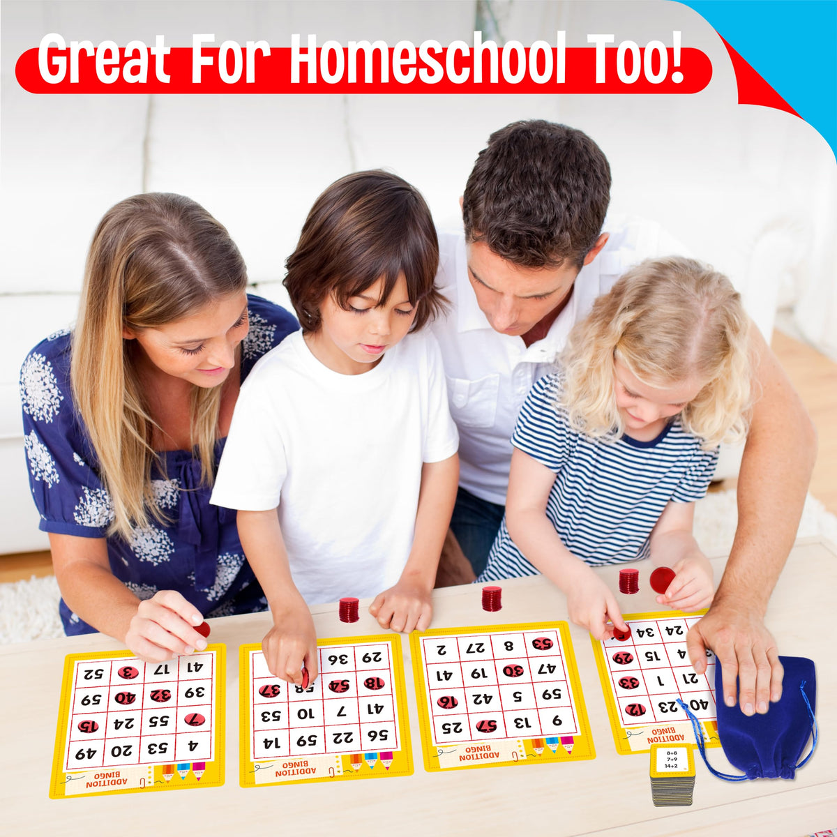 SpriteGru Addition & Subtraction Bingo Game – 360 Math Problems for Kids 4-8 | Classroom & Home Learning