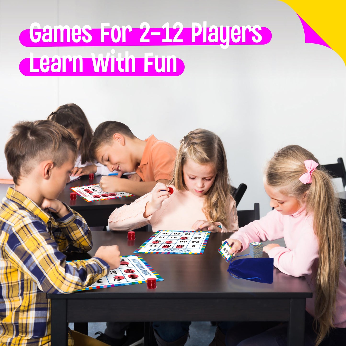 SpriteGru Multiplication & Division Bingo Game – 360 Math Problems for Kindergarten & Preschool | Classroom & Home