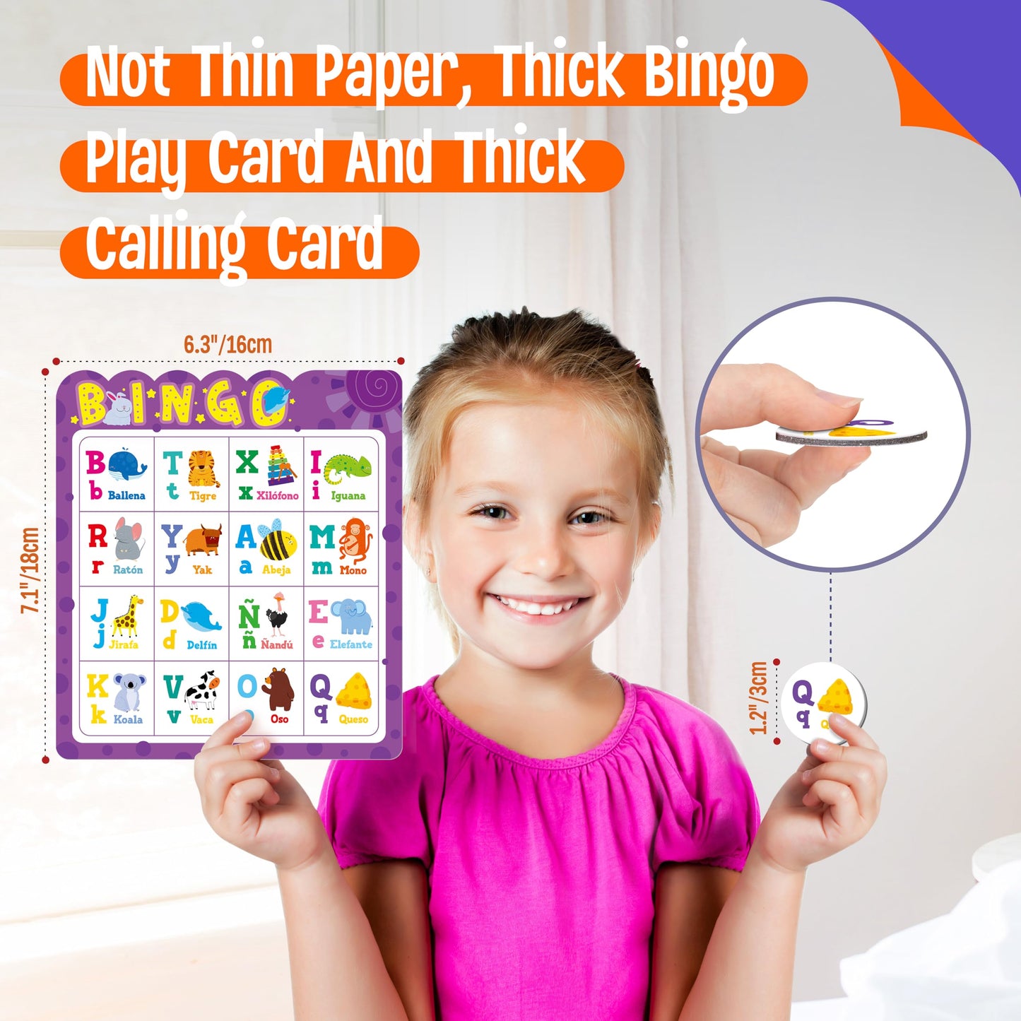 SpriteGru Spanish Bingo Game – 12 Boards, Letters, Numbers & Words (Ages 4+)