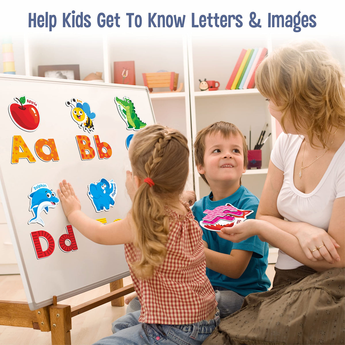 SpriteGru 78 Magnetic Alphabet Set – Uppercase, Lowercase & Animal Pattern Magnets for Toddlers