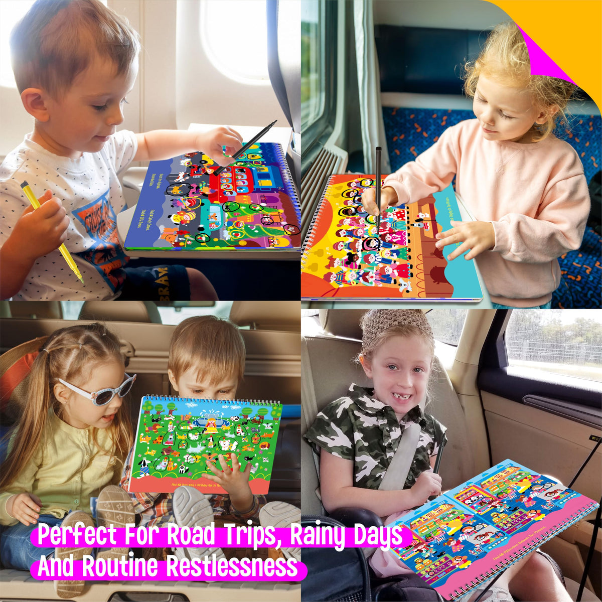 SpriteGru 30 Dry Erase Activities Book – Reusable & Erasable Learning Pad for Kids, Travel