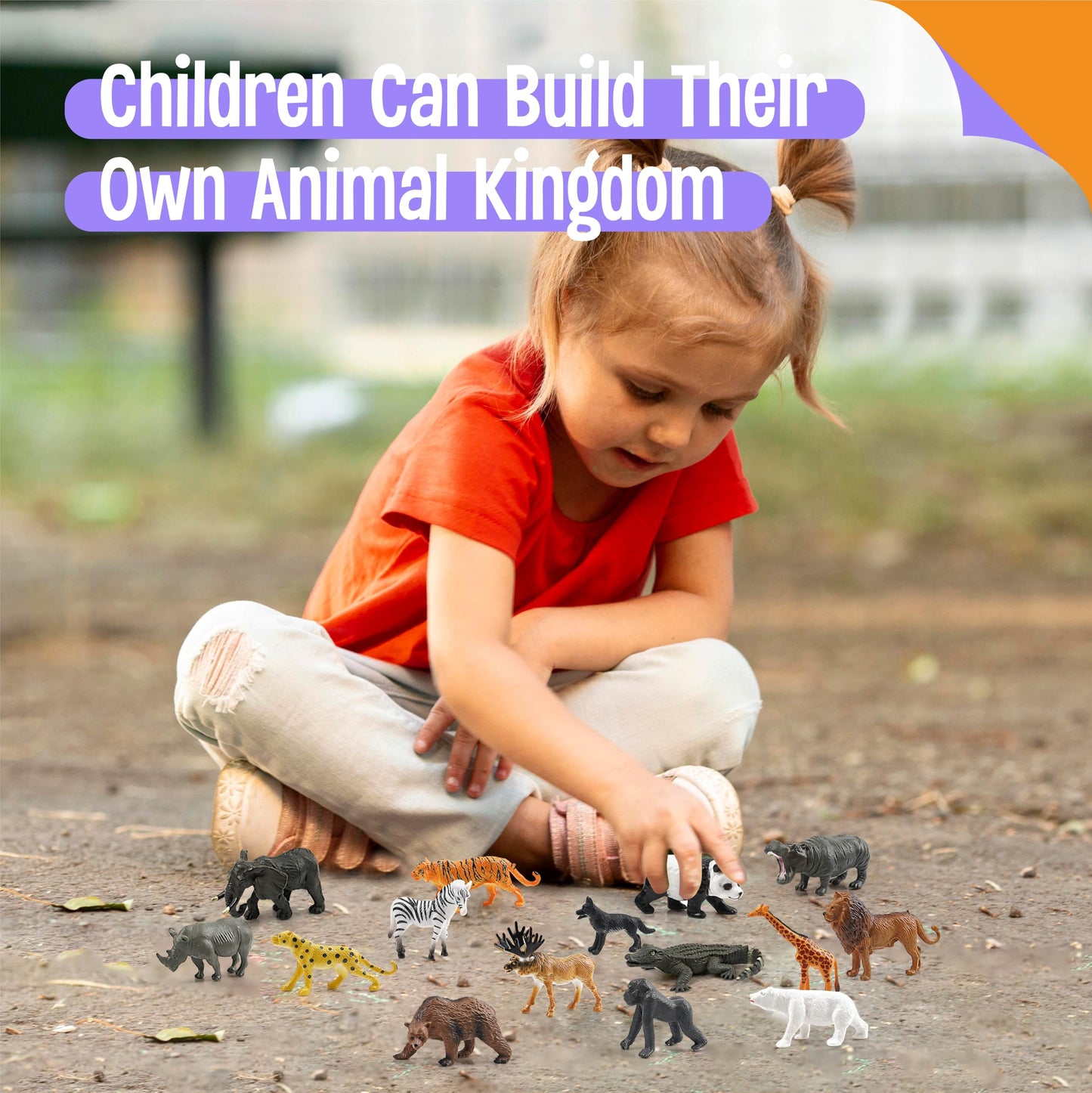 SpriteGru 15 Wild Animal Figurines — Educational Safari Toys for Kids
