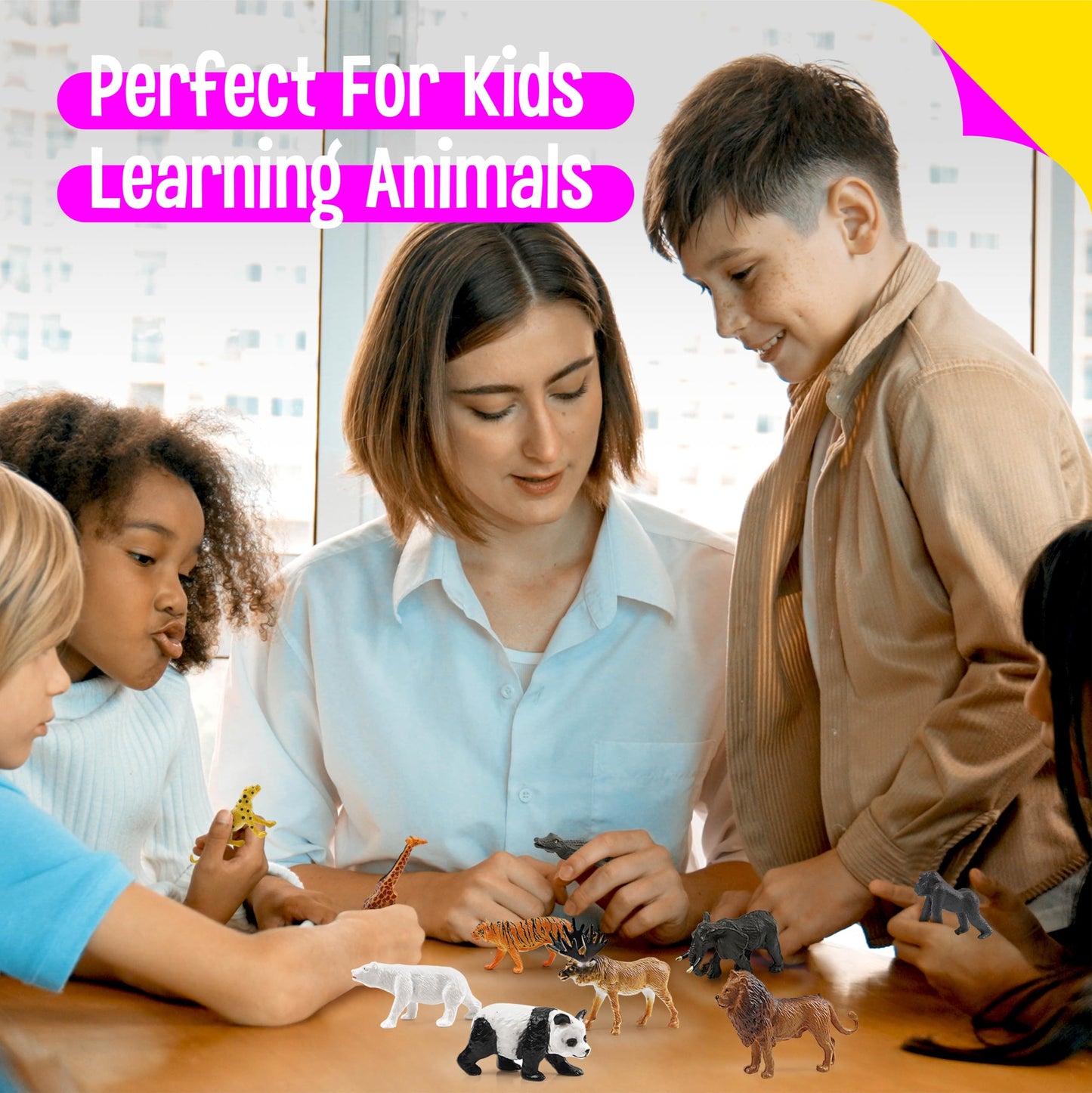 SpriteGru 15 Wild Animal Figurines — Educational Safari Toys for Kids